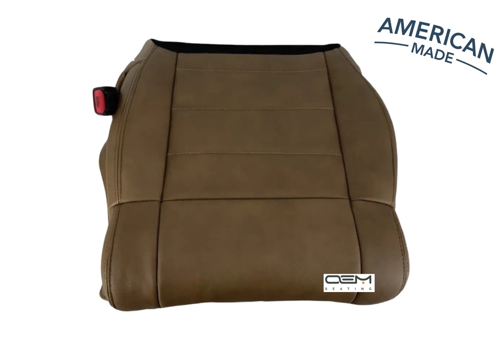 2007-2011 Jeep Wrangler Sahara Driver Bottom Leather Cover Dark Saddle Tan
