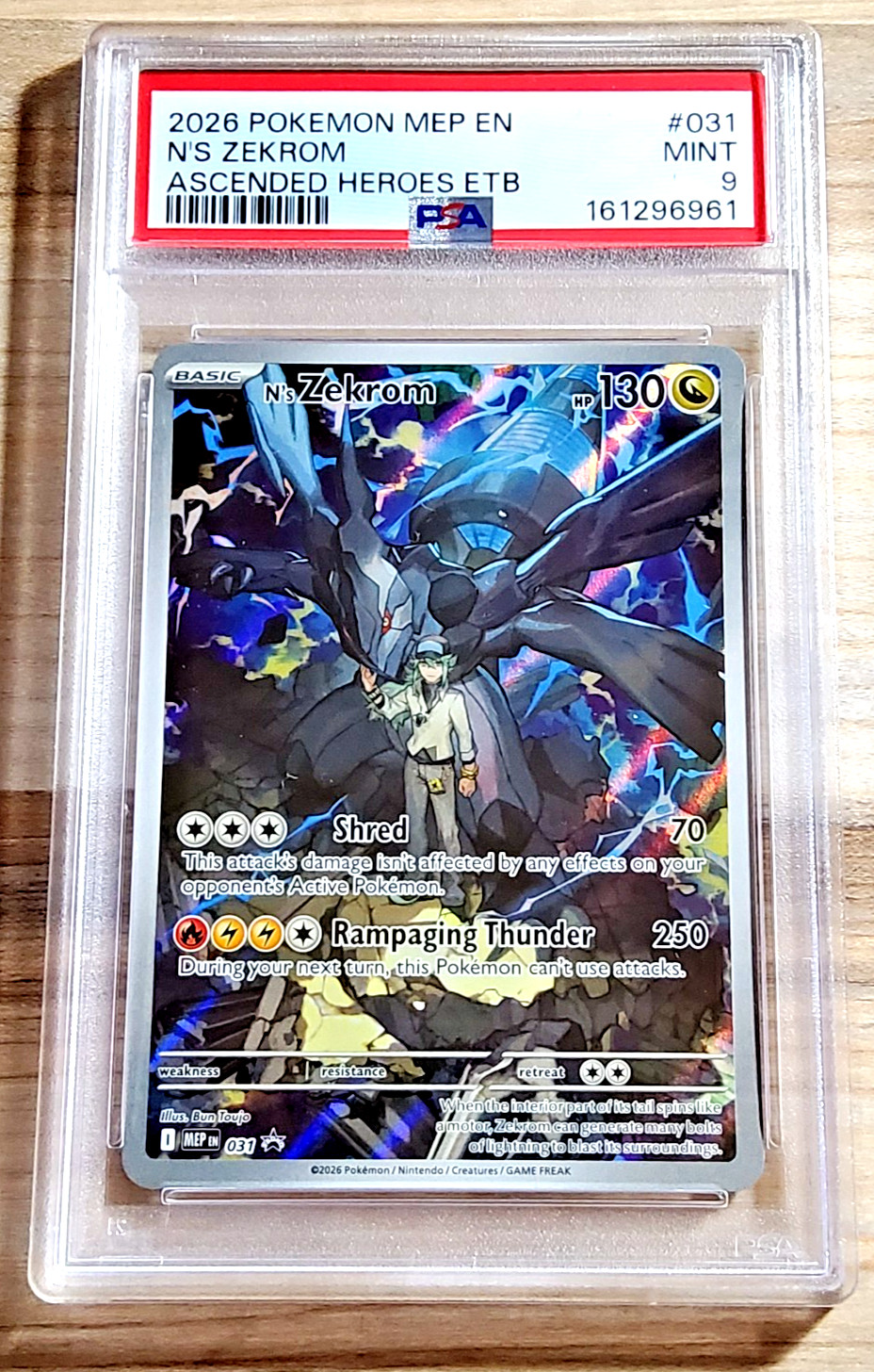 2026 POKEMON Ascended Heroes N'S ZEKROM #031 Black Star Promo PSA 9 Mint 2026 POKEMON Ascended Heroes N'S ZEKROM #031 Black Star Promo PSA 9 Mint