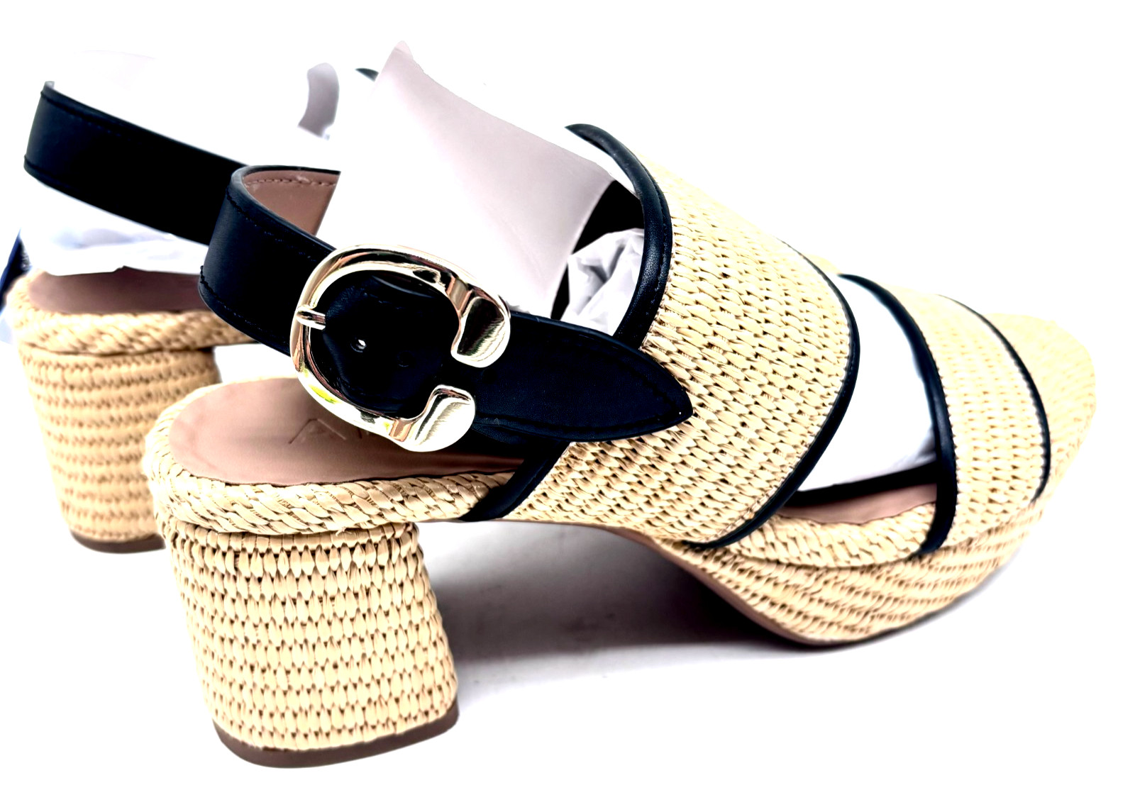 Aerosoles Women\'s Camera Medium/Wide Platform Sandals Natural Raffia Size 8M