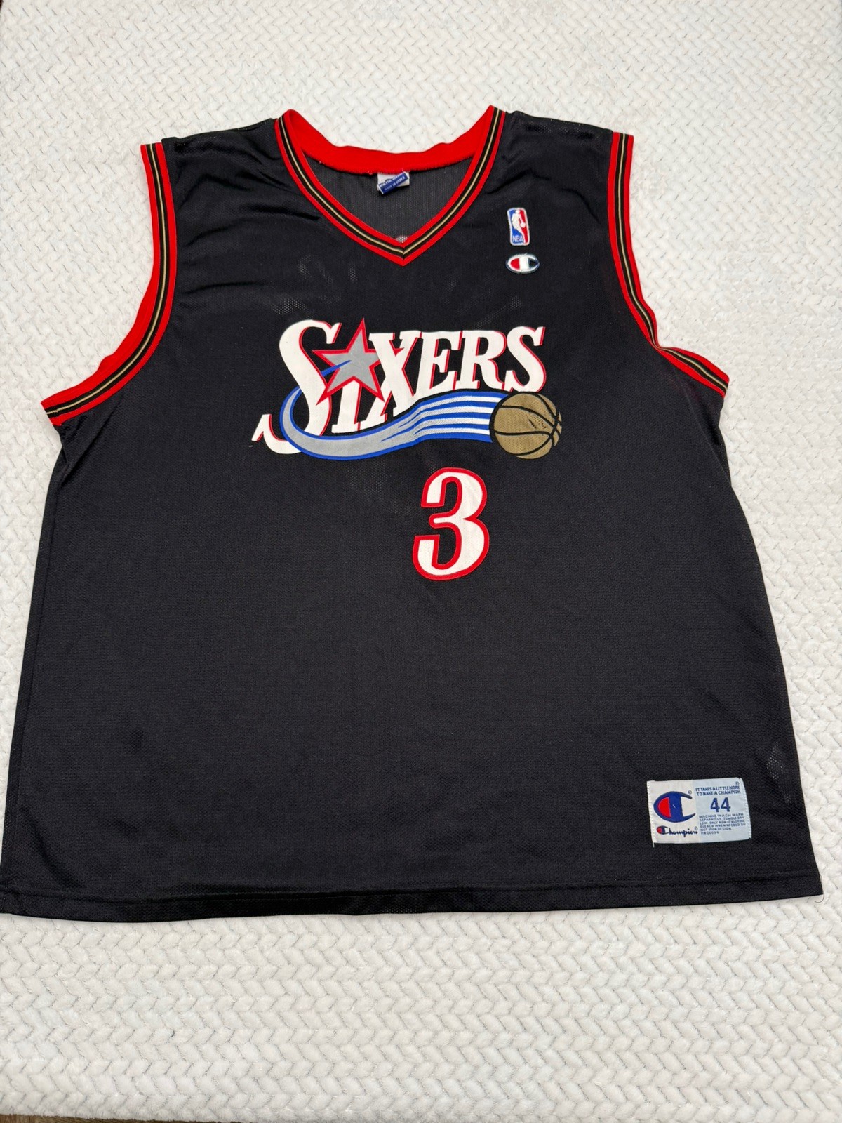 Authentic Nike Allen Iverson Philadelphia 76ers Jersey szL Black Stitched Logo Authentic Nike Allen Iverson Philadelphia 76ers Jersey szL Black Stitched Logo