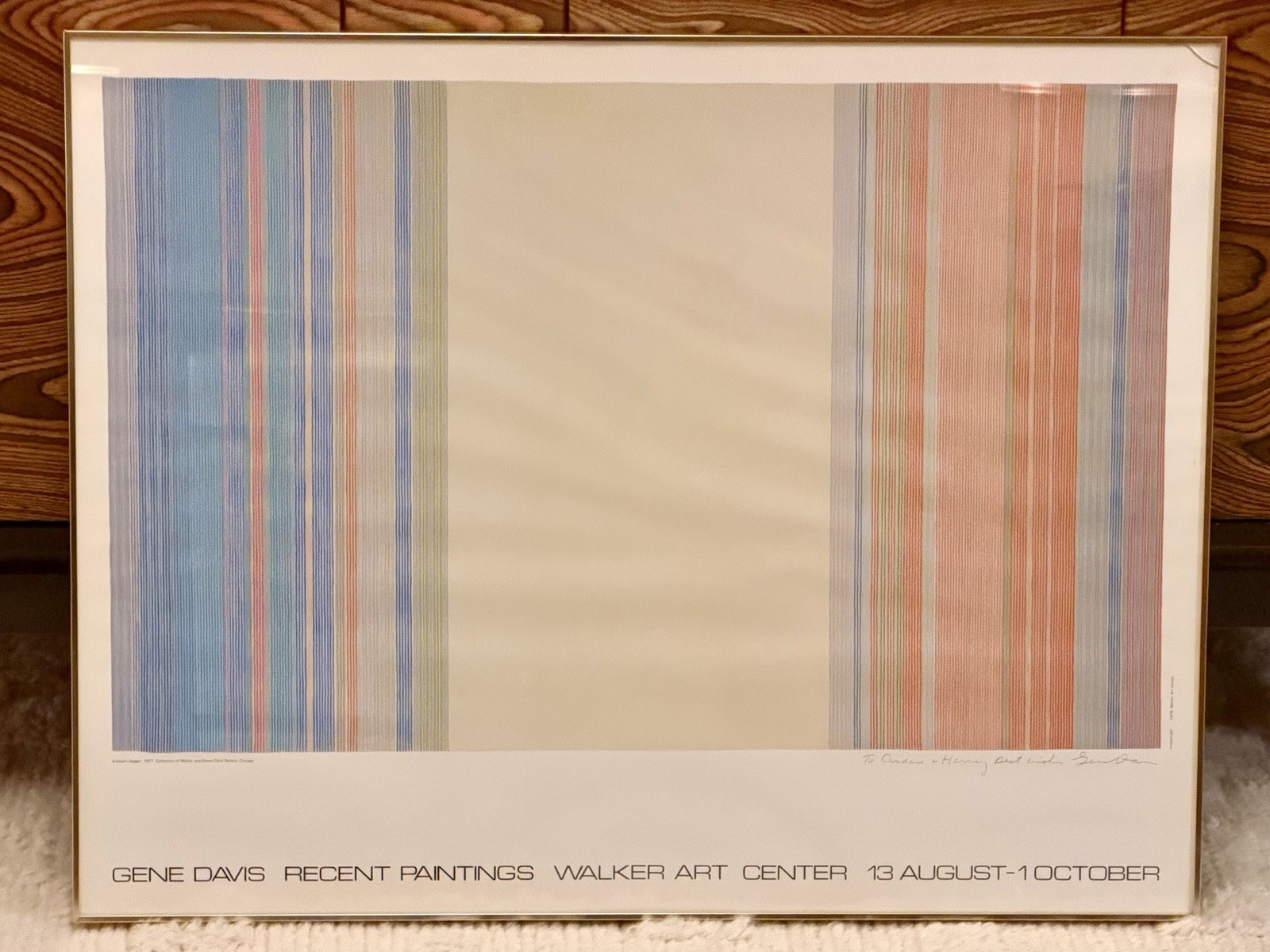 Vintage Gene Davis Walker Art Center Exhibition Poster Pencil Signed, 1978