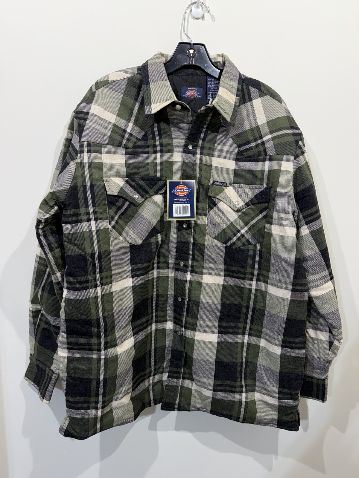 New Dickies Flannel Shirt Jacket Mens L Plaid Quilted Lined Insulated Blue Green New Dickies Flannel Shirt Jacket Mens L Plaid Quilted Lined Insulated Blue Green