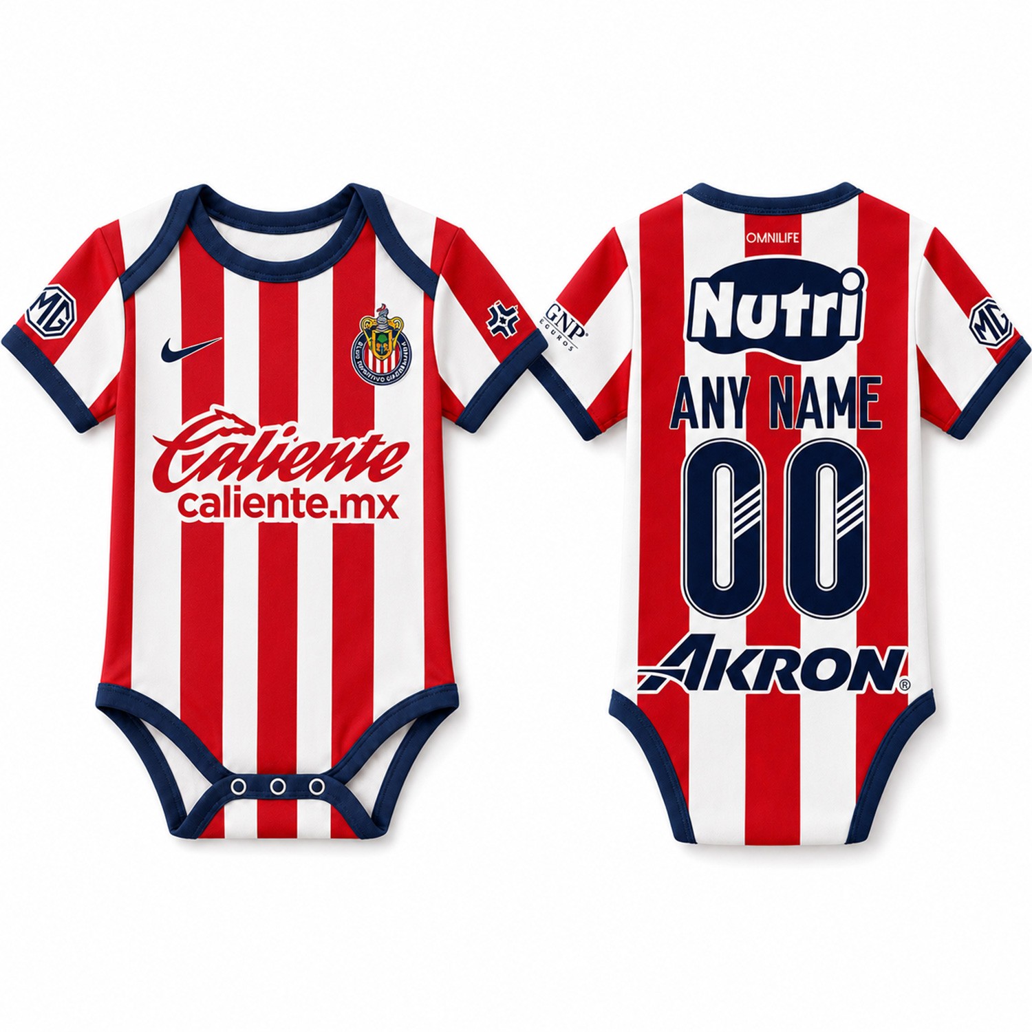 Personalized LIGA MX Chivas Guadalajara Baby Jsy Bodysuit 2026 Home Baby Gift