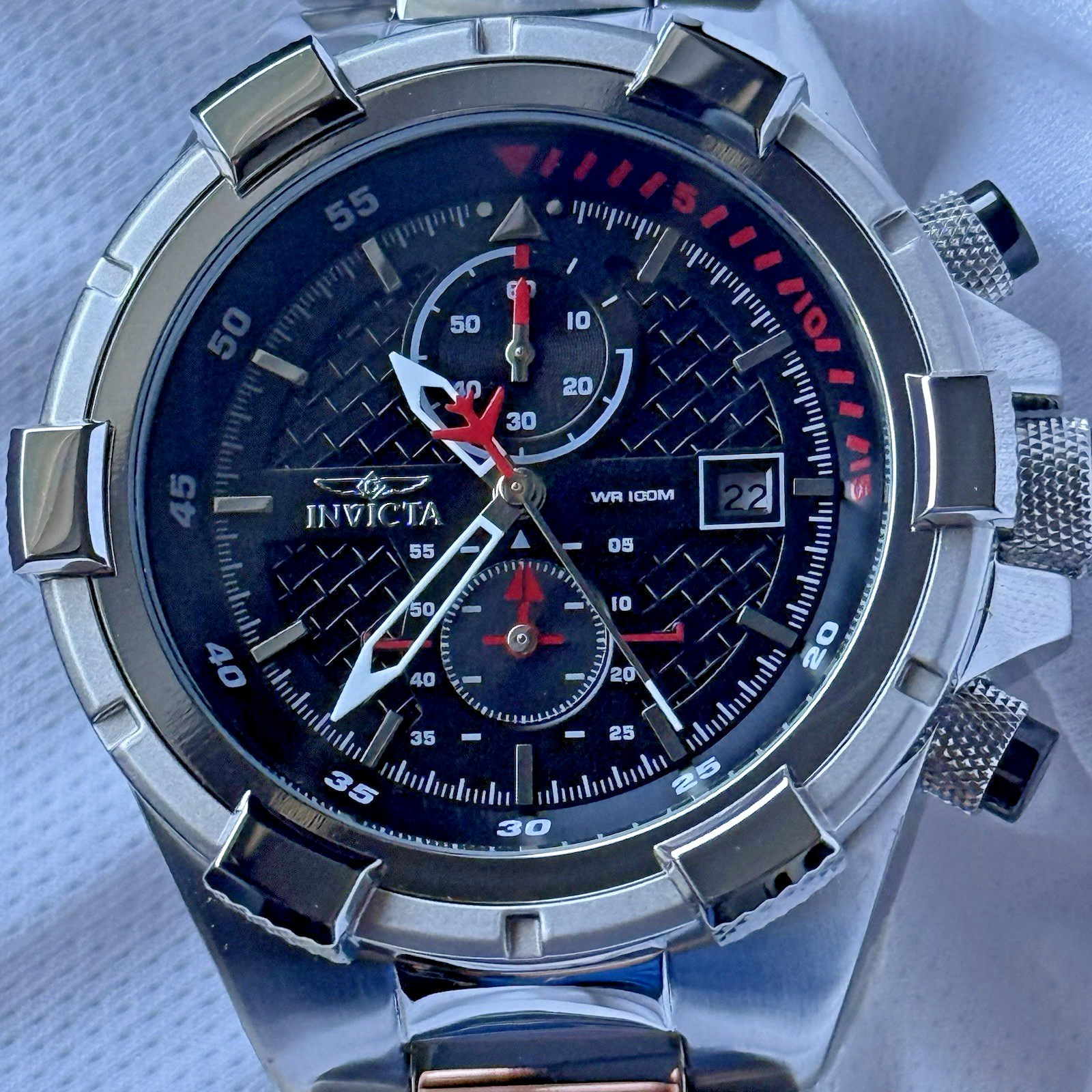 NEW Invicta Men's Quartz Aviator 51 mm, 26 m resistance. Steel bracelet. 49251 NEW Invicta Men's Quartz Aviator 51 mm, 26 m resistance. Steel bracelet. 49251