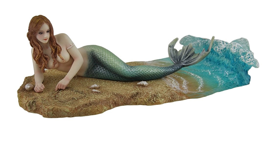 Veronese Design Resin Statues Waiting by Selina Fenech Mermaid Laying On