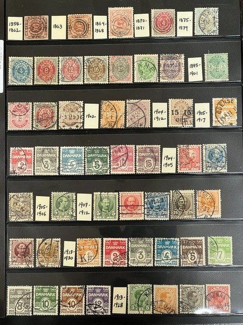 Denmark 1858-1930 Lovely Collection Used in Stock Sheet 2M102S Denmark 1858-1930 Lovely Collection Used in Stock Sheet 2M102S