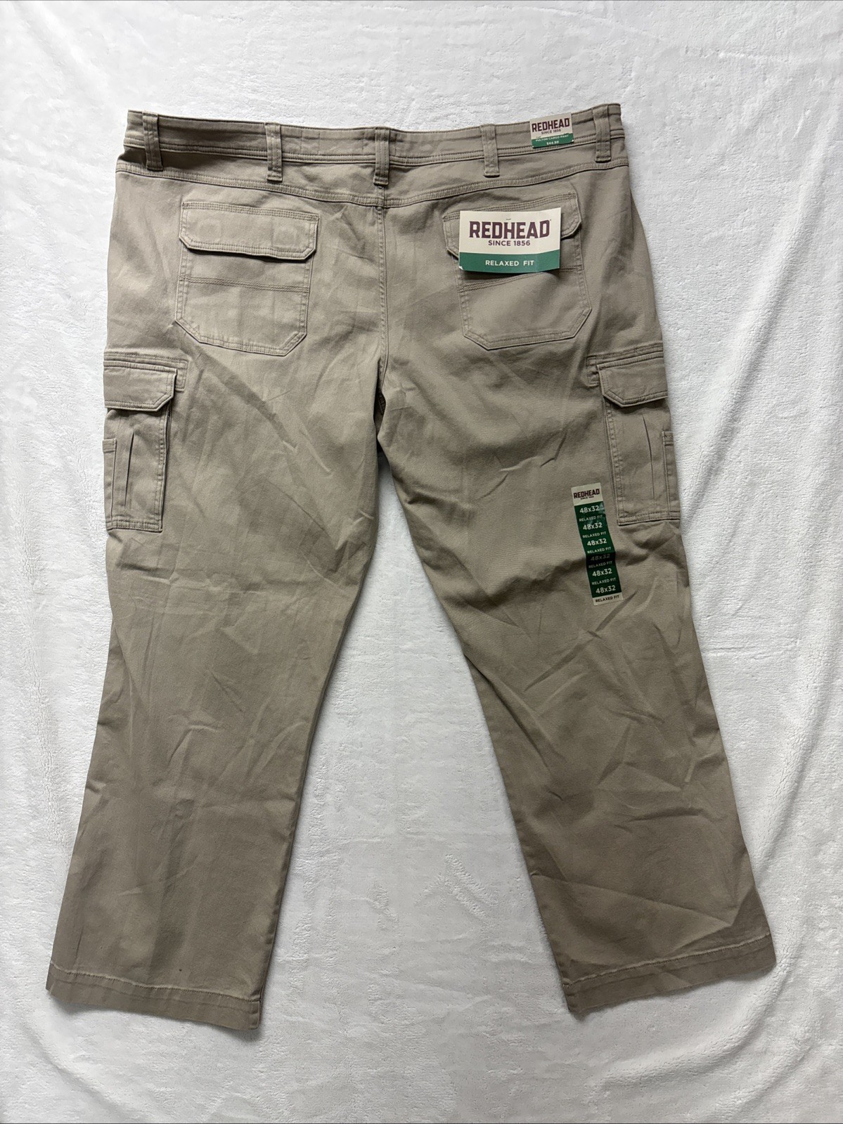 RedHead Fulton Cargo Pants Mens 48x32 Relaxed Fit Khaki New