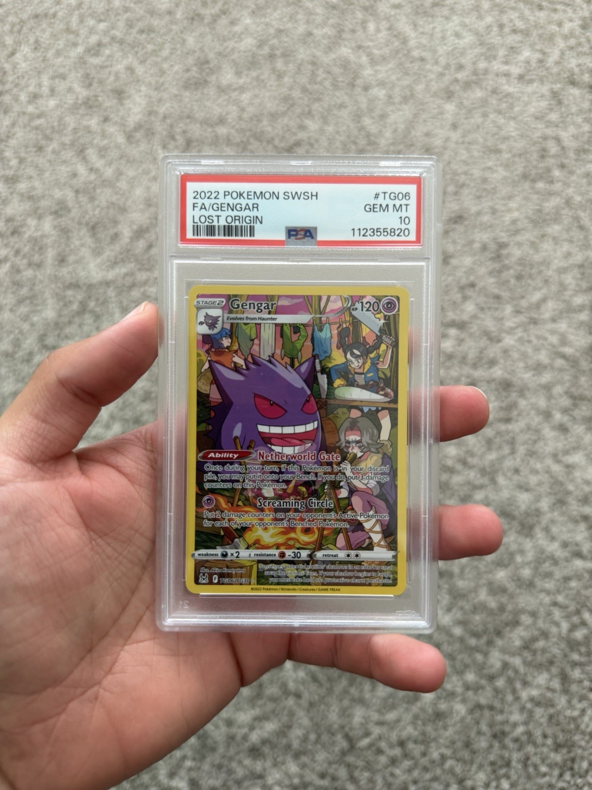 2022 Pokemon SWSH Full Art Gengar Lost Origin #TG06 PSA 10
