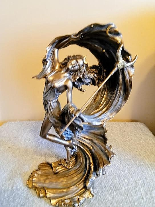 Nyx Goddess of Night Moon Goddess statue Veronese crescent moon