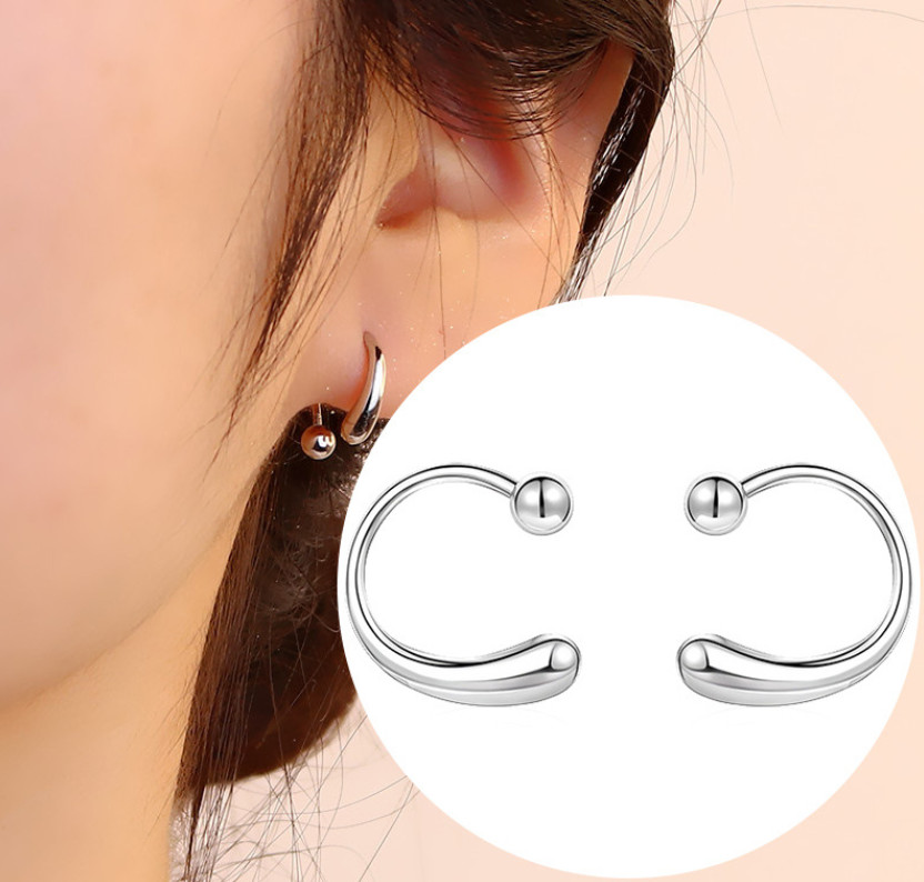 Women\'s Lightweight 925 Silver Plated Teardrop Screw Backs Stud Earrings J1