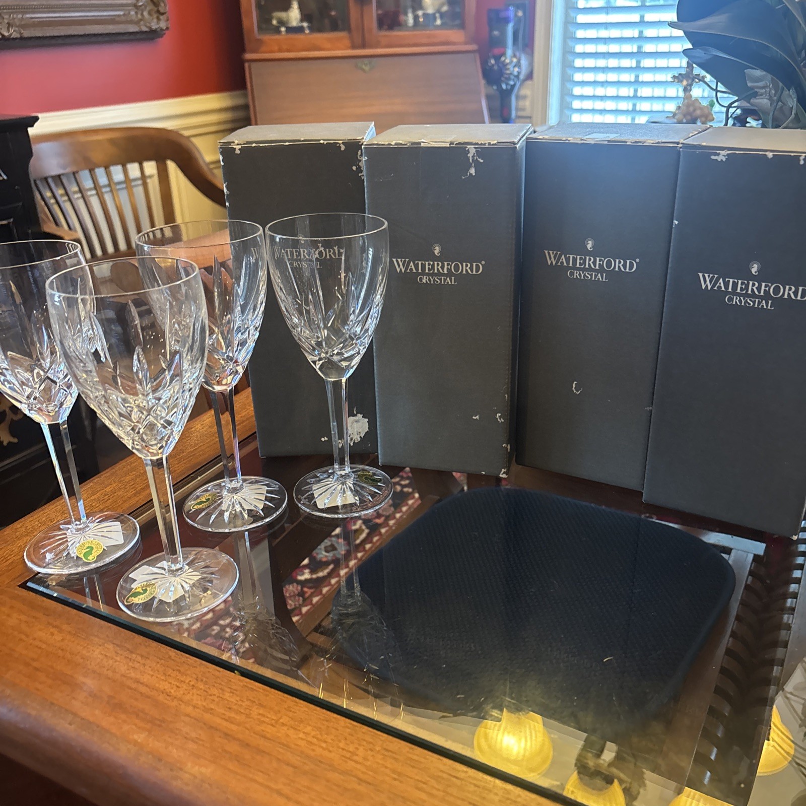 Lot Of 4 Waterford Crystal Westhampton Wine Glasses 7 7/8\ Lot Of 4 Waterford Crystal Westhampton Wine Glasses 7 7/8\