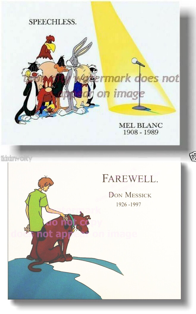⭕ 2 8x10 photo Speechless FareWell Mel Blanc Don Messick tributes