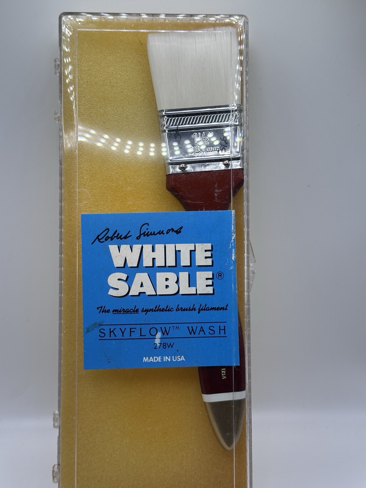 Vintage Robert Simmons White Sable Skyflow Wash Brush 278W 1-1/2