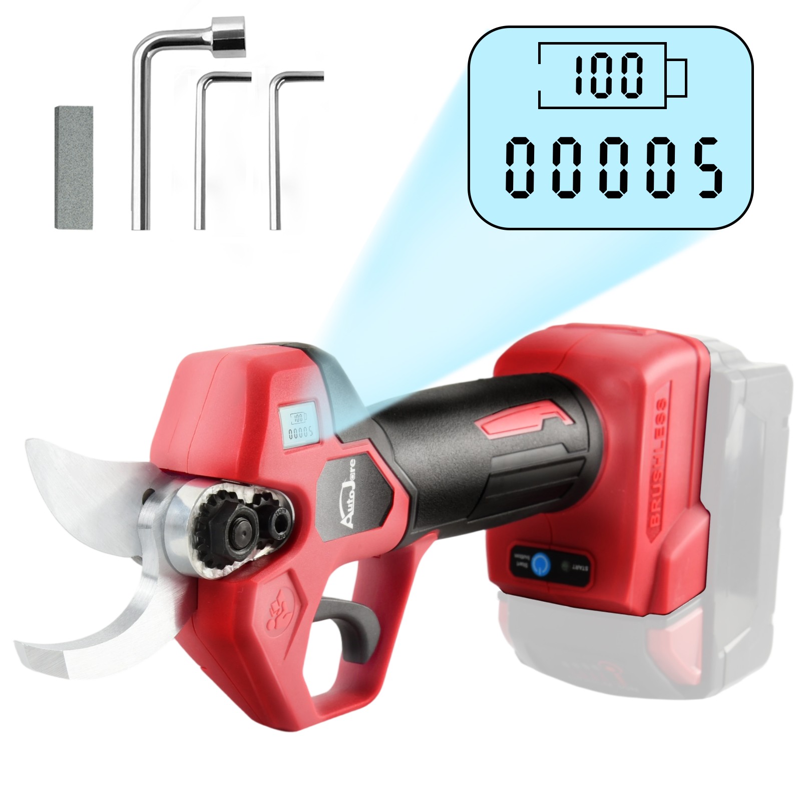 Electric Pruning Shears for Milwaukee 18V Battery, Portable Cordless Pruning Electric Pruning Shears for Milwaukee 18V Battery, Portable Cordless Pruning