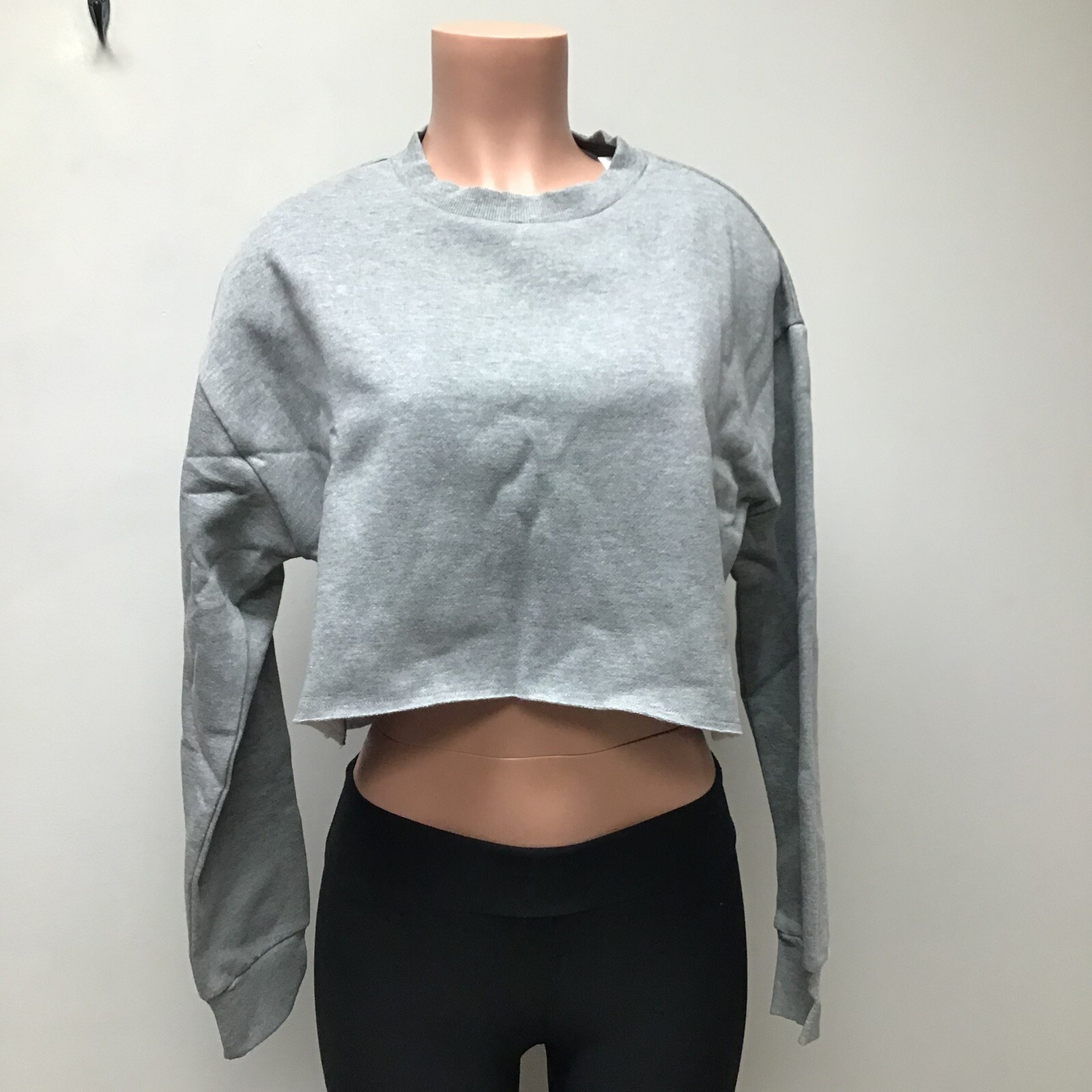 Socialite Sweatshirt Adult Womens Medium Gray Grey Cropped $39 New