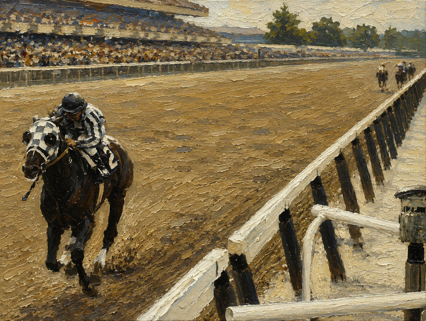 Champion Triple Crown Race Horse Secretariat Oil Painting Style Art Print 4x6