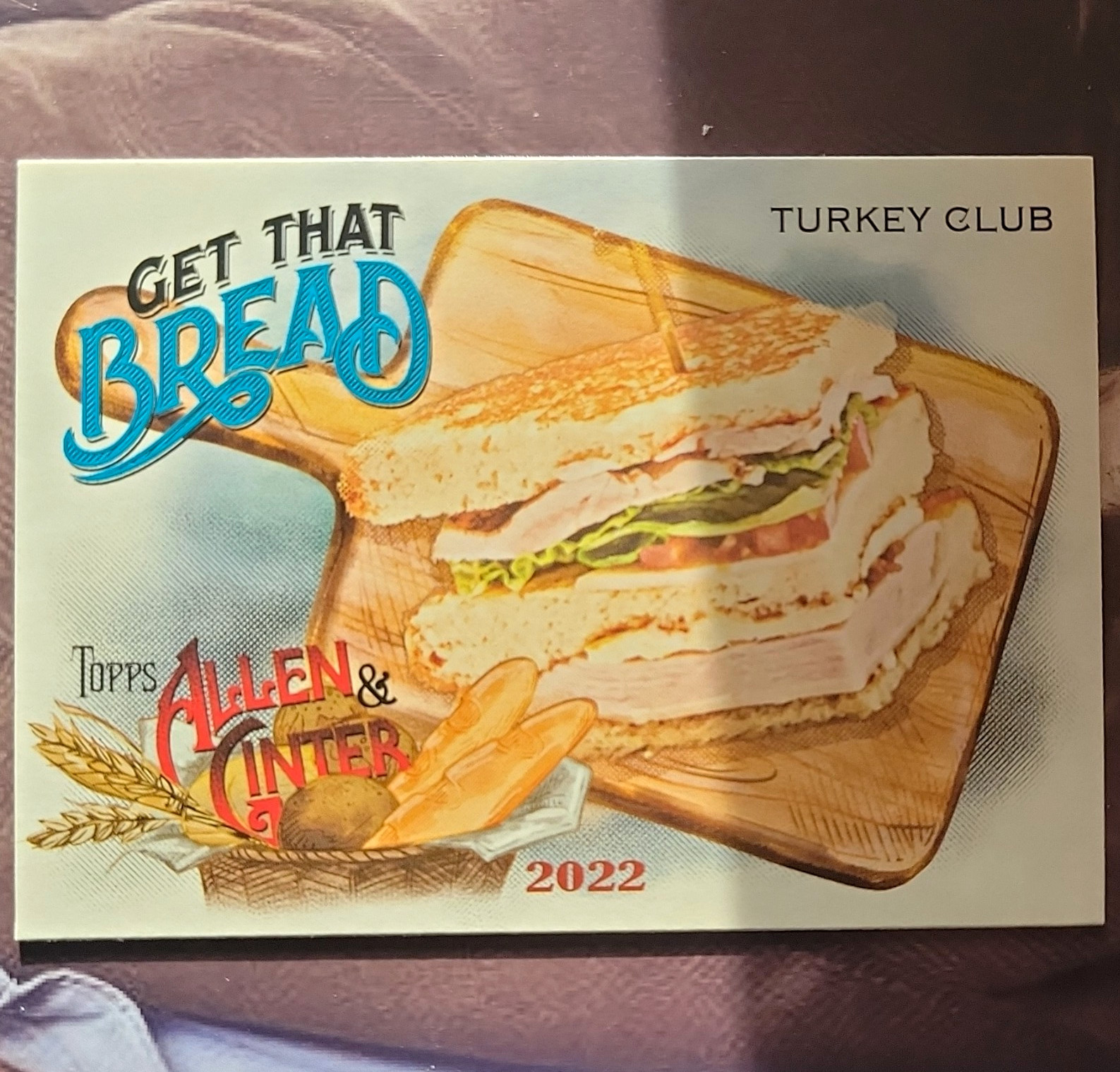 Topps 2022 Allen & Ginter Get That Bread Insert GTB-9 Turkey Club Topps 2022 Allen & Ginter Get That Bread Insert GTB-9 Turkey Club