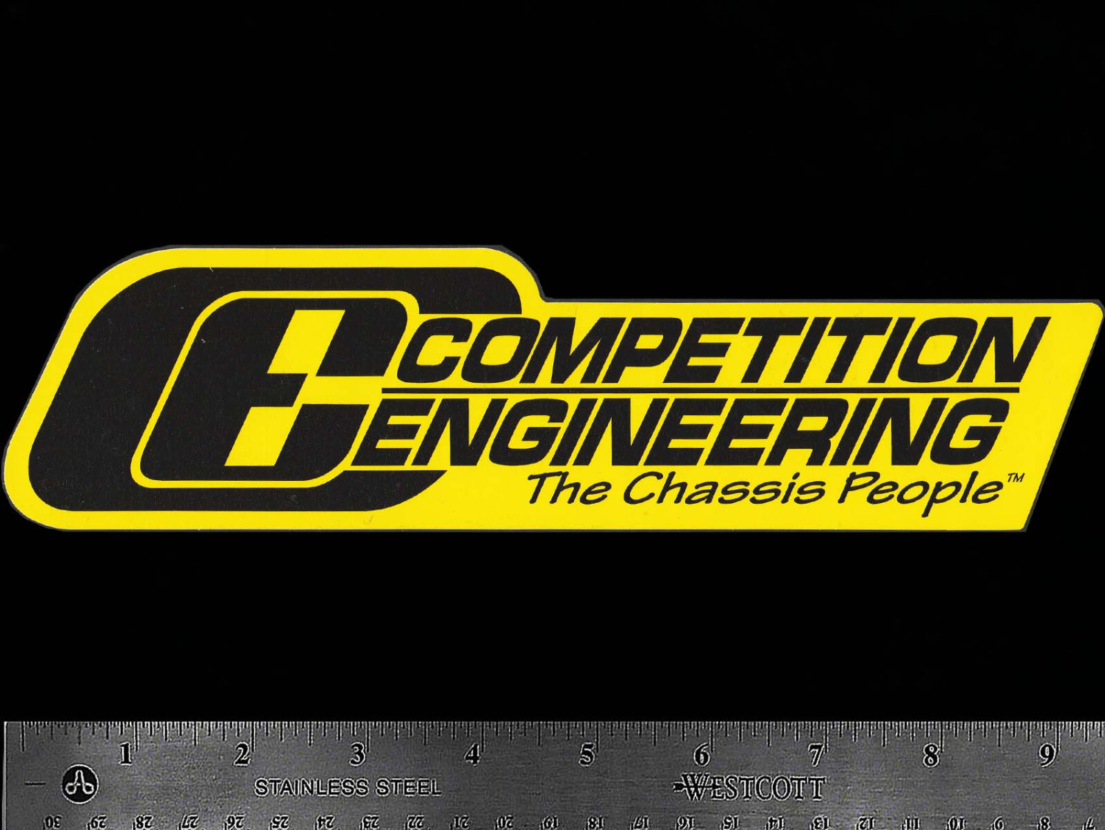 COMPETITION ENGINEERING Chassis - Original Vintage Racing Decal/Sticker - 9 3/8