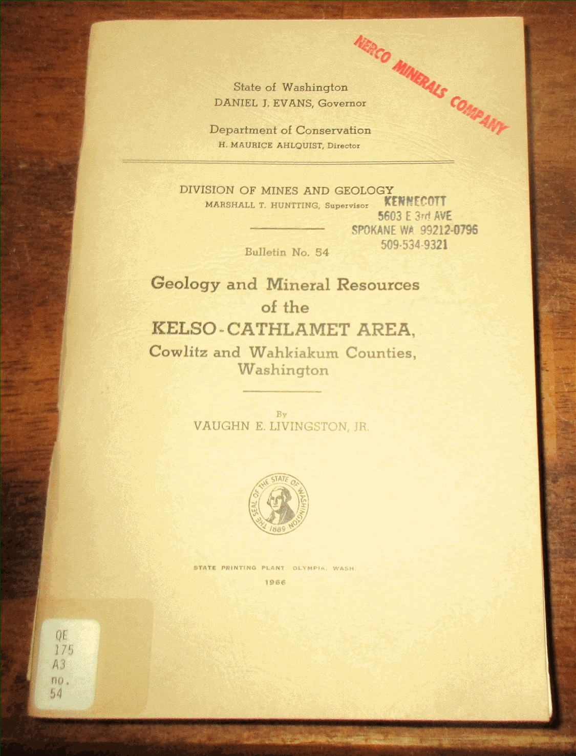 GEOLOGY SOUTHEASTERN WASHINGTON STATE KELSO CATHLAMET AREA STRATIGRAPHY MINERALS