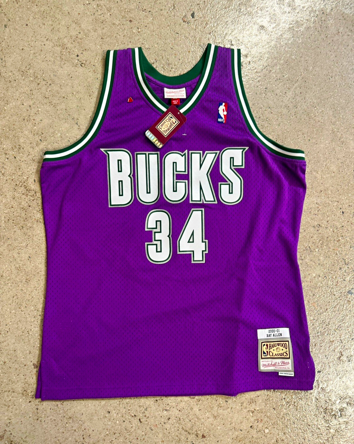 Mitchell & Ness Ray Allen #34 Milwaukee Bucks NBA Swingman Jersey Purple XL Men