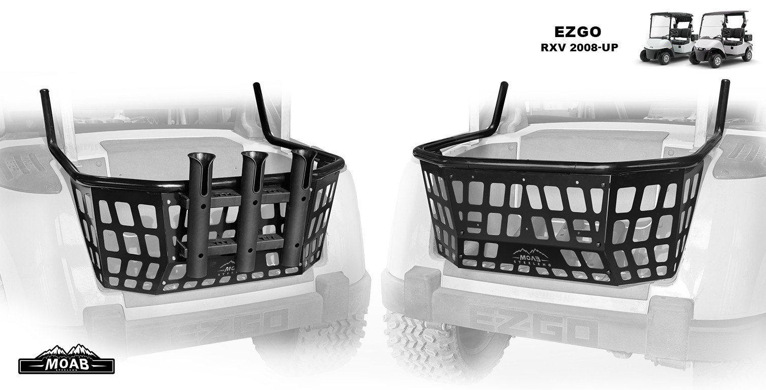 'MOAB' Heavy Duty Utility Rear Basket for EZGO RXV 2008+ Golf Cart