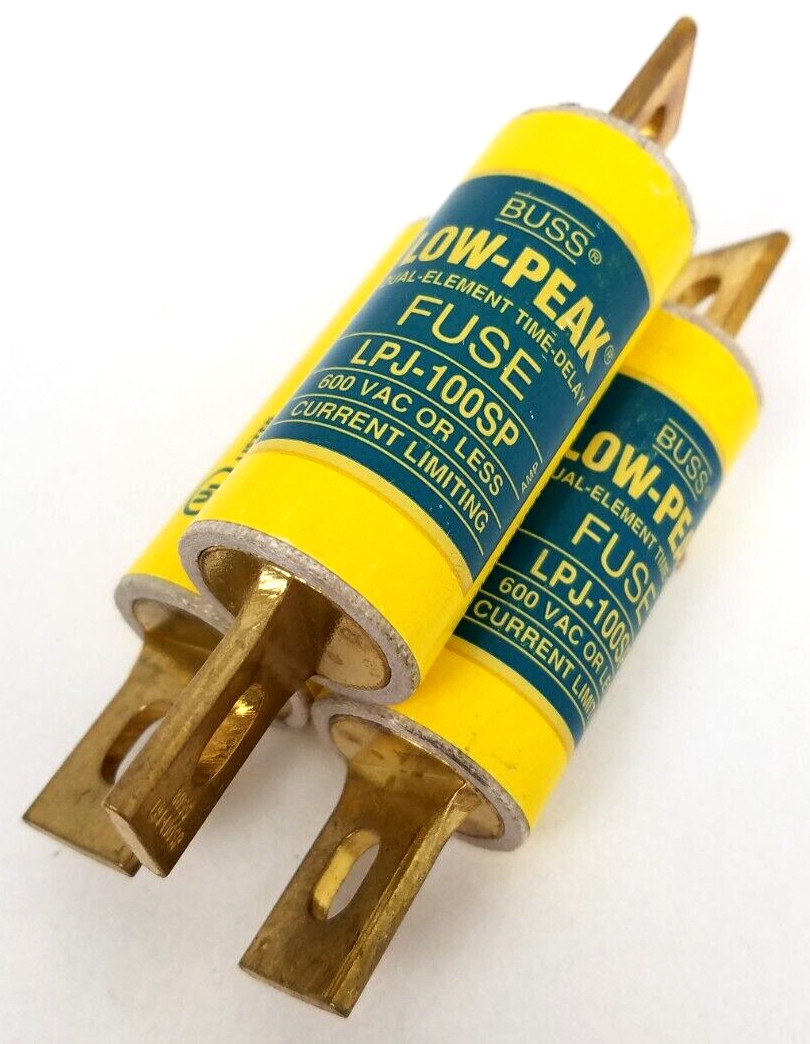 Lot of 3 - LPJ-100SP Bussmann Low-Peak Fuse 100 Amp Class J - Next Day Option
