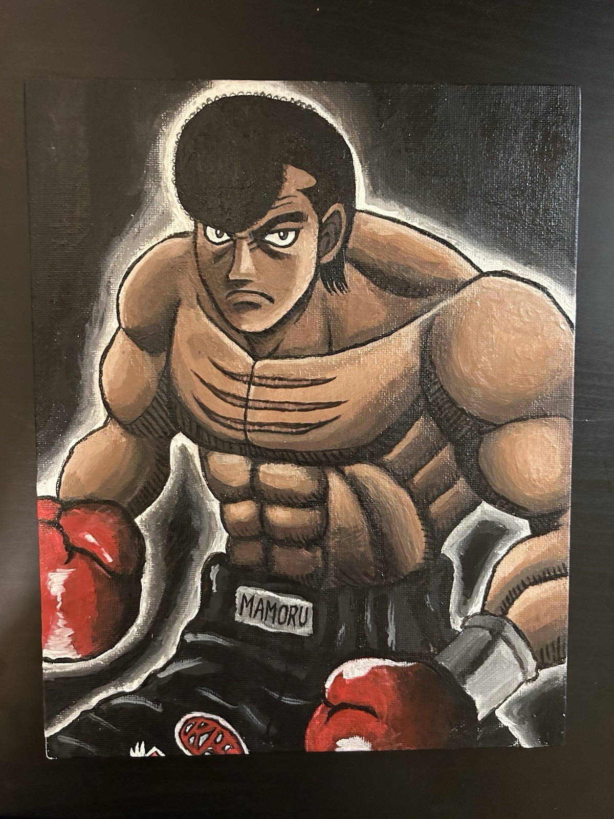 Hajime No Ippo- HAND PAINTED portrait of Mamoru Takamura- Hajime no Ippo fan art