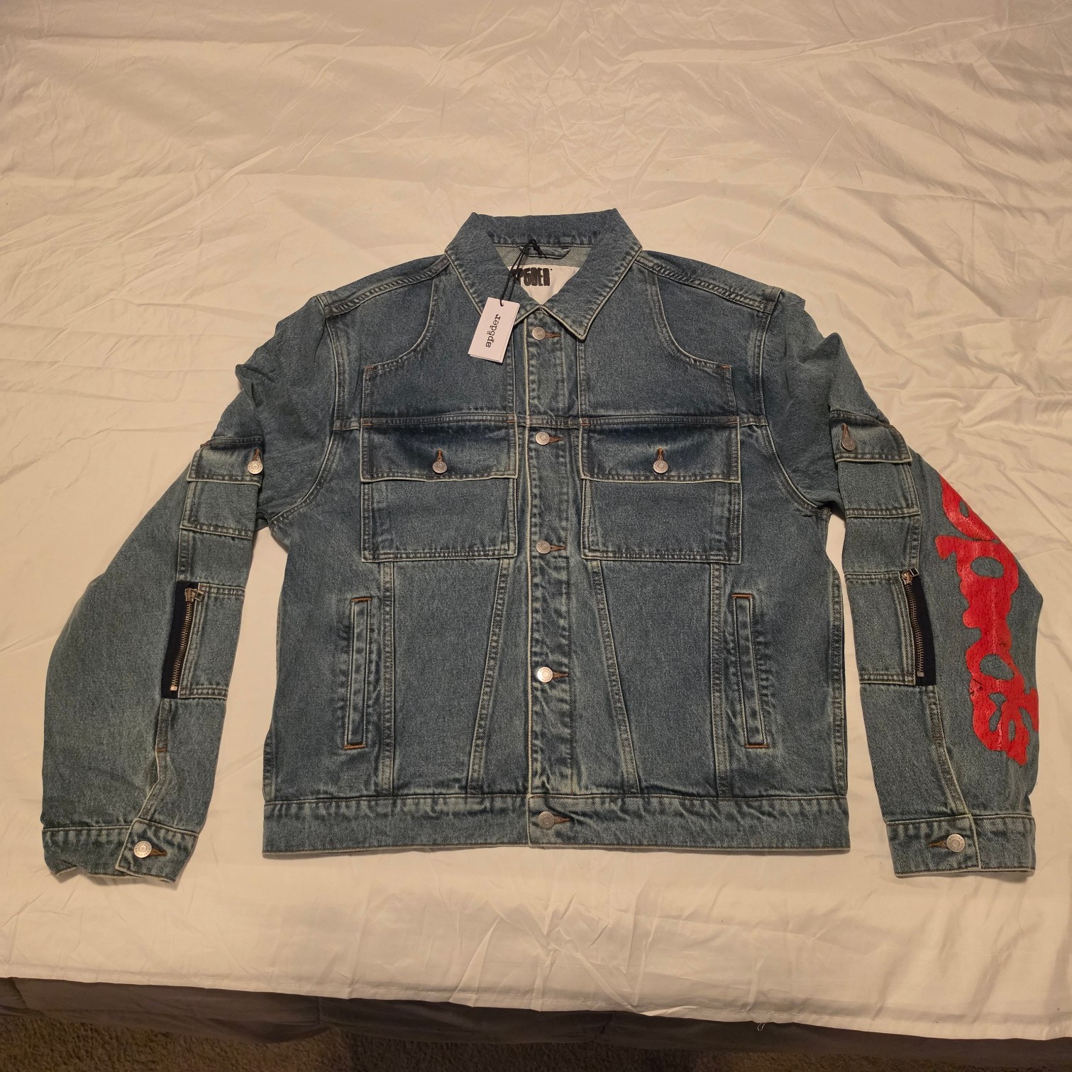 SP5DER flap-pocket denim jacket SIZE XL