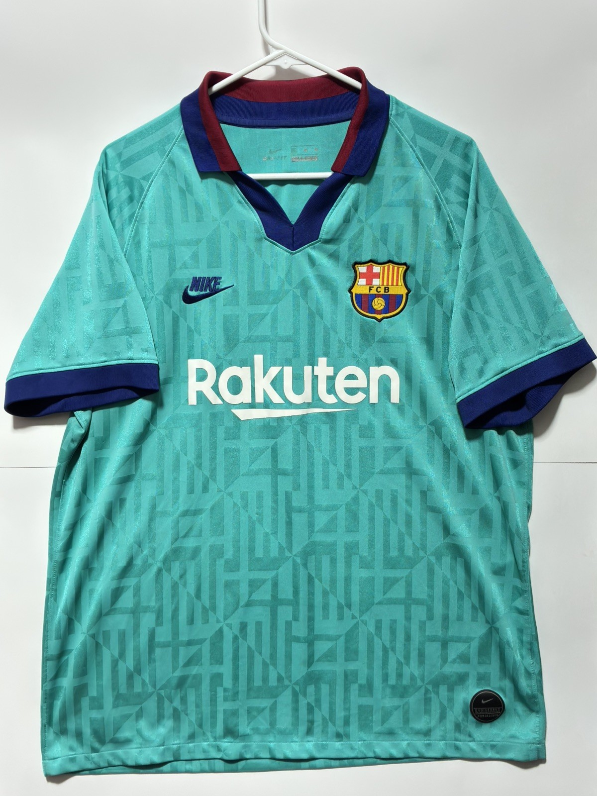 Nike FC Barcelona 2019/20 Third Jersey Teal Blue XL Replica Soccer Football Kit