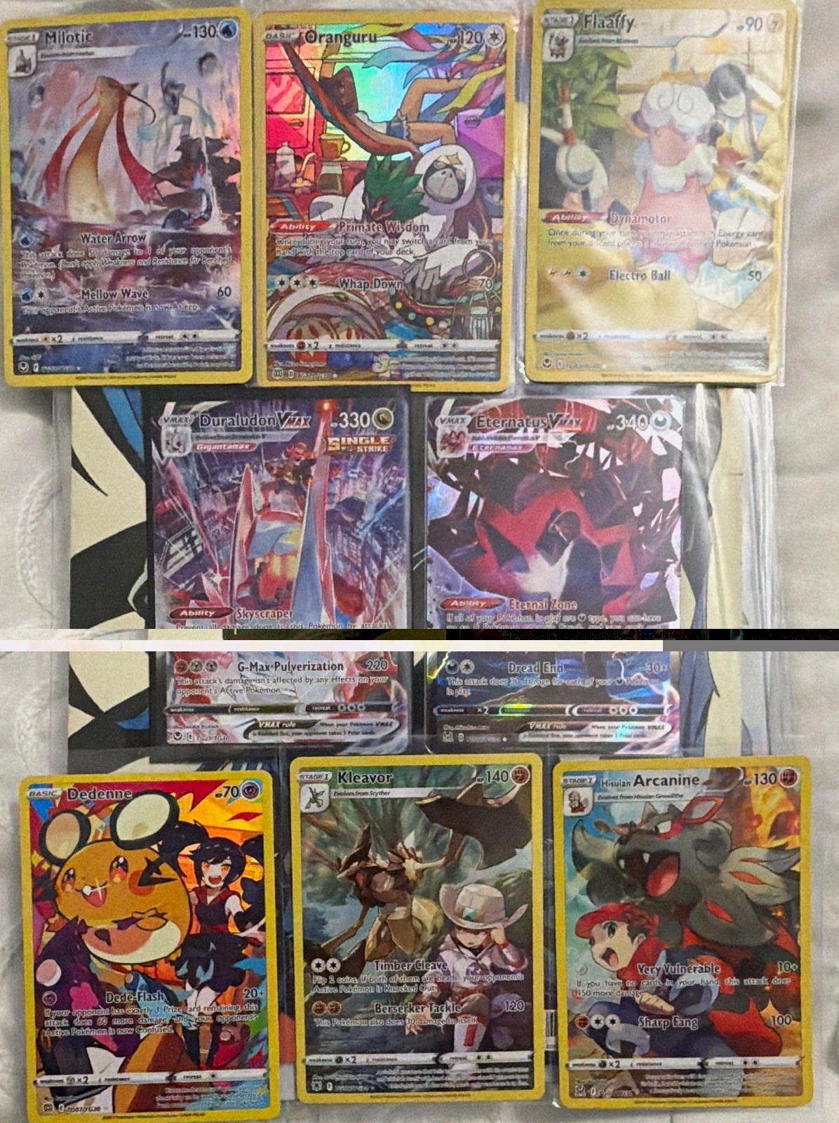 Pokemon TCG Crown Zenith 9-Card Holo Full Art Lot Milotic Eternatus VMAX Pokemon TCG Crown Zenith 9-Card Holo Full Art Lot Milotic Eternatus VMAX