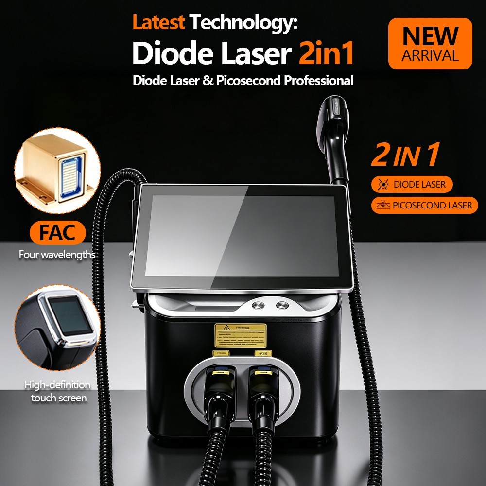 Customizable 4-wavelength diode/pico laser 2-in-1 Beauty device