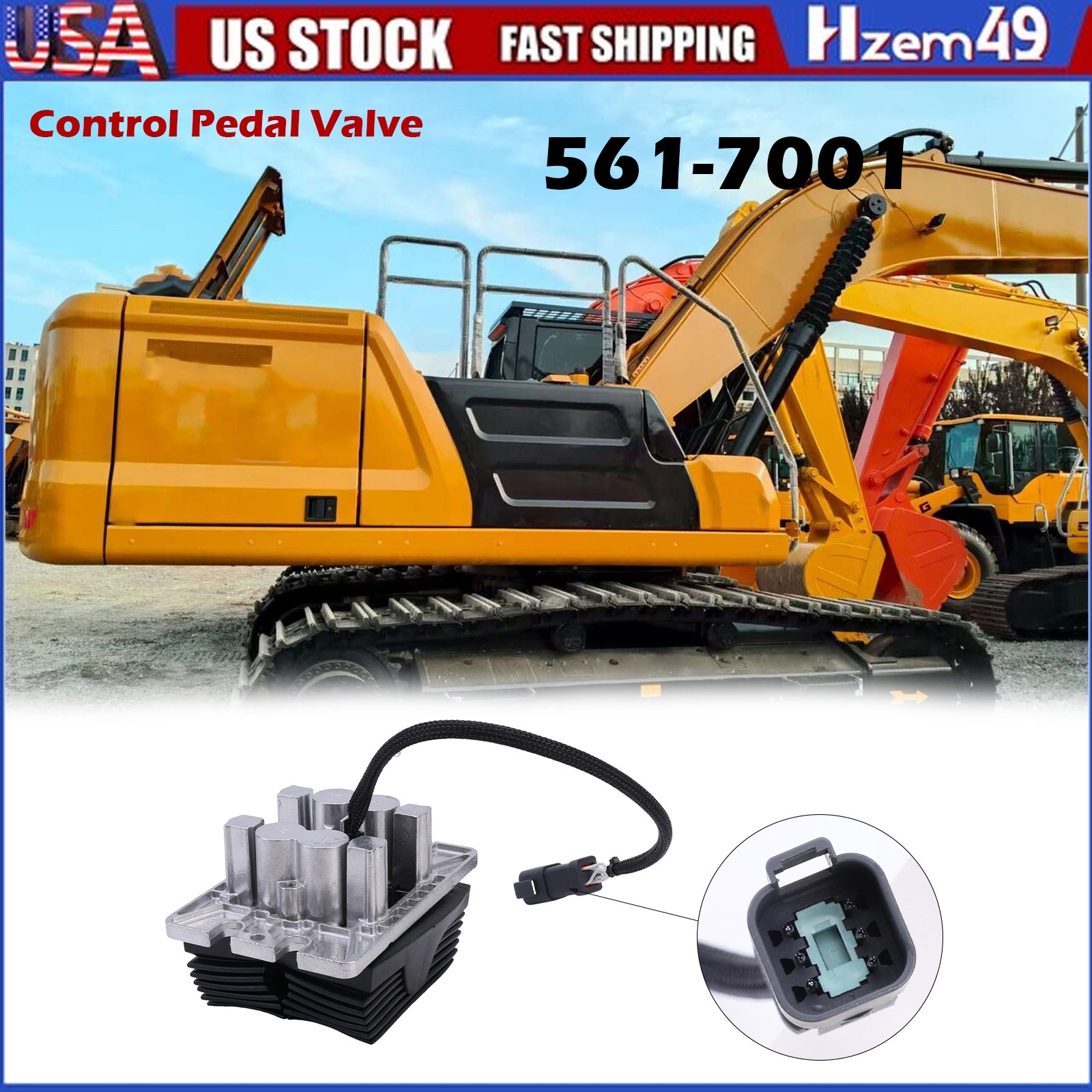 Control Pedal Valve 561-7001 490-1012 for Caterpillar E323G E330GC E336GC NEW