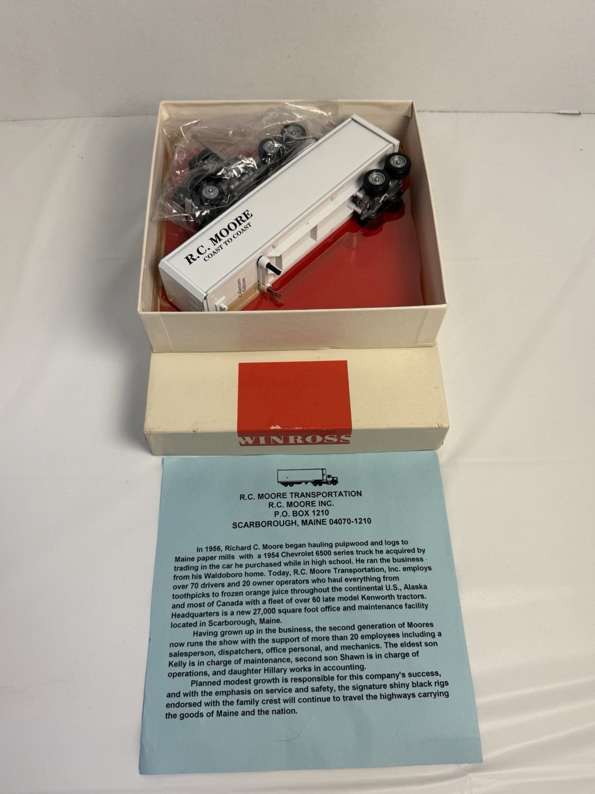 Winross R.C. Moore Transportation Truck Diecast Trailer w/ Box