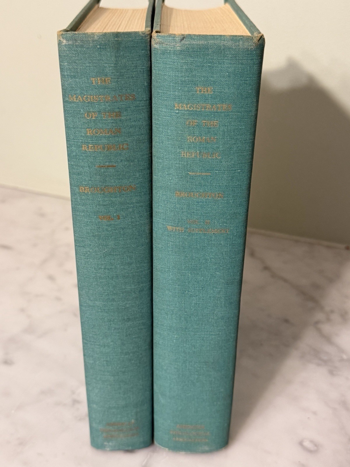 Broughton Magistrates of Roman Republic Vol I-II w Supplement 1951-54