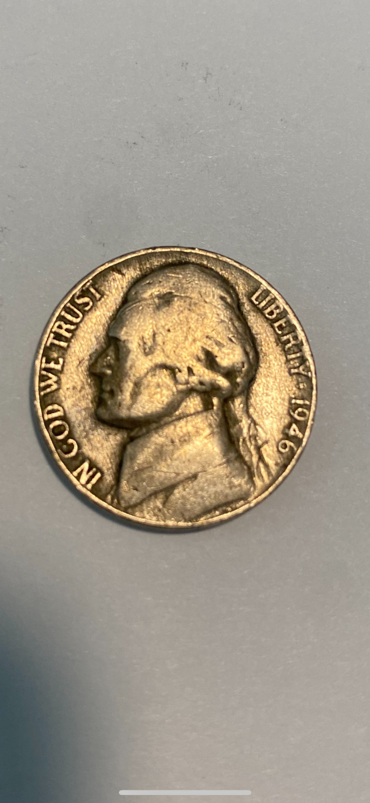 1946 Jefferson Nickel NO MINT MARK RARE Post-War Coin