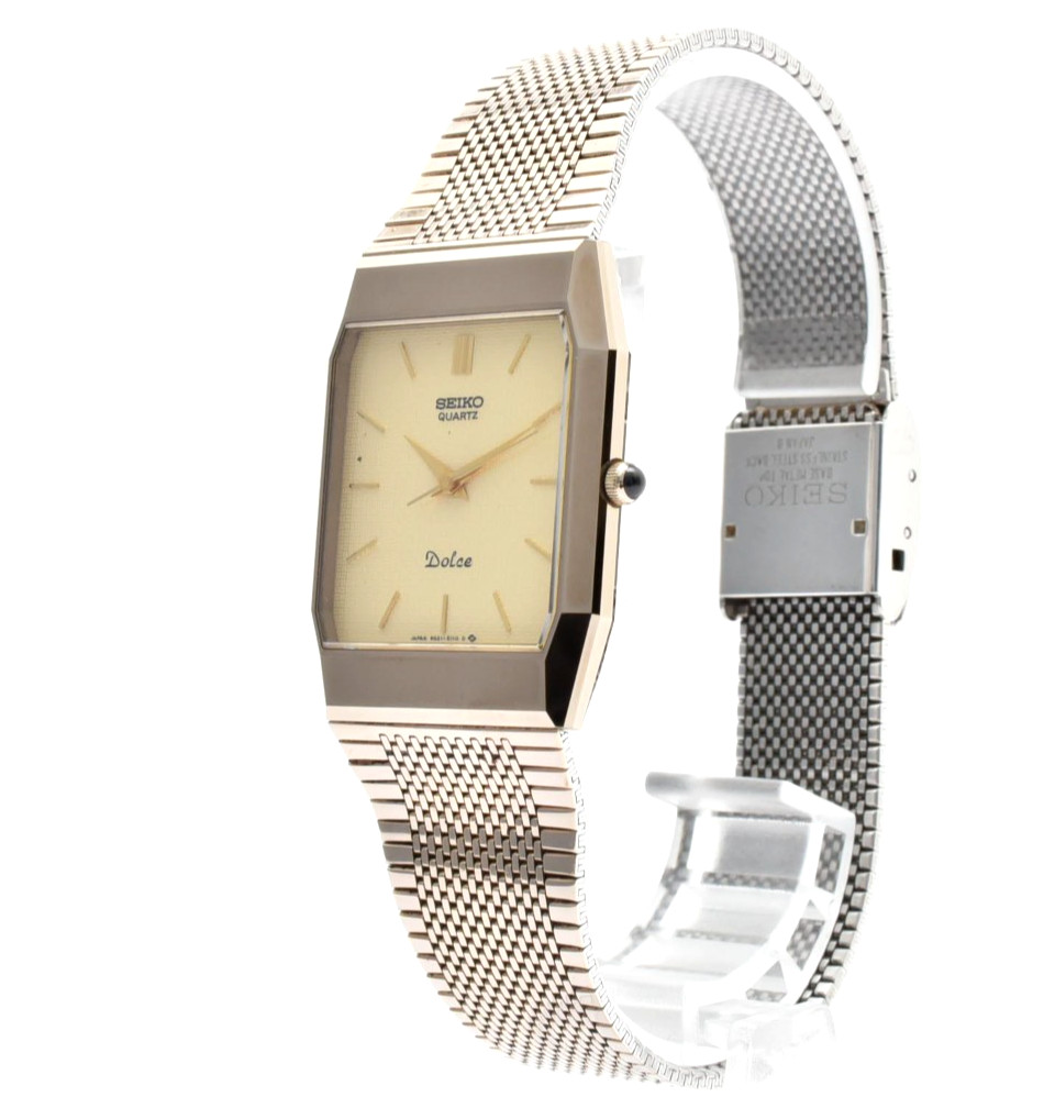 Vintage 1984 [N MINT] SEIKO Dolce 9521-5110 Gold Tank NSAG Qz Men\'s Watch JAPAN