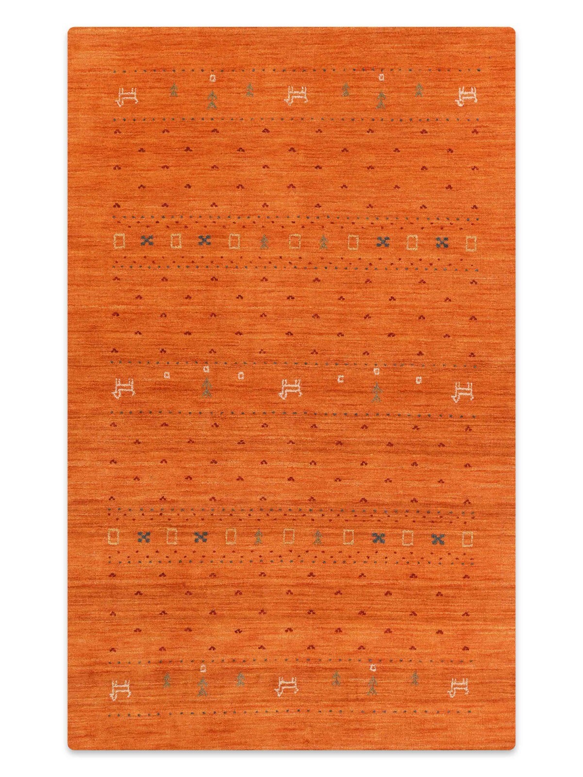 Hand Knotted Loom Wool  Area Rug Contemporary Orange BBH Homes BBL00585