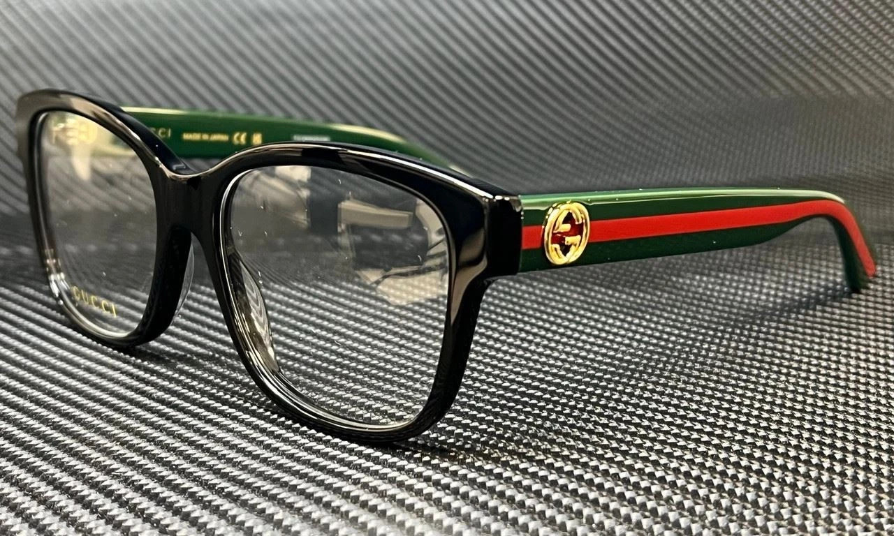 GUCCI GG0038ON 011 Black Green / Red Women's 54 mm Eyeglasses SALE