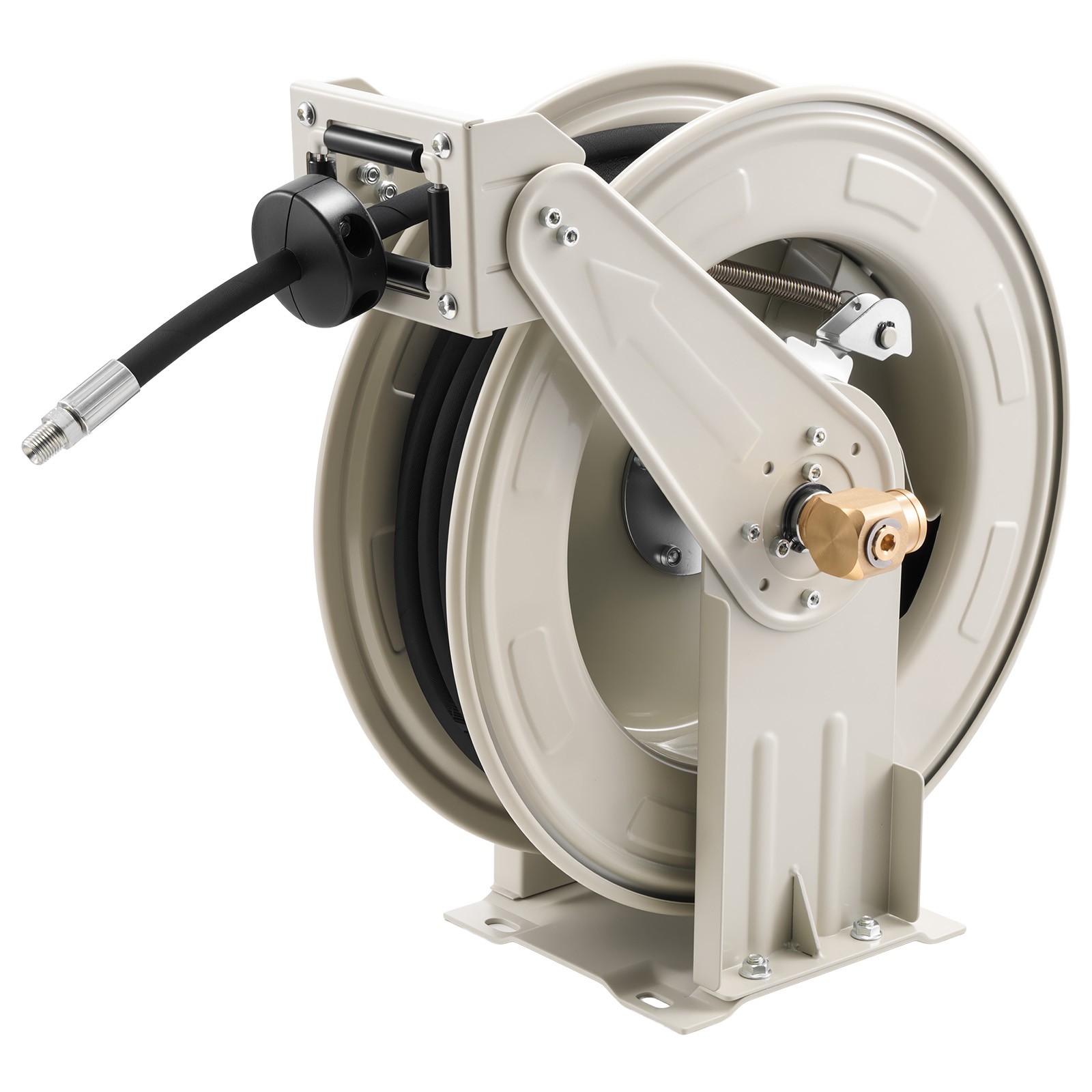 VEVOR Grease Hose Reel 1/4 in x 50 ft Retractable Spring Driven Auto Rewind