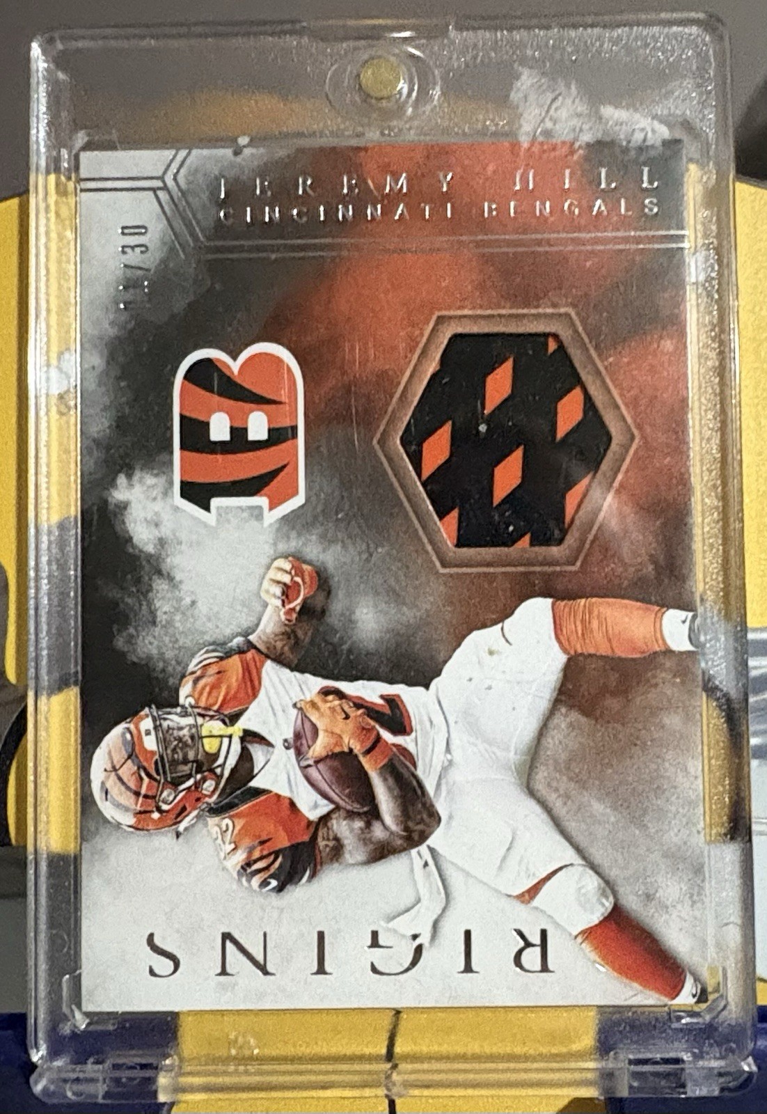 2016 Panini Origins - First Hand Glove Material Jeremy Hill #13 /30 (MEM)