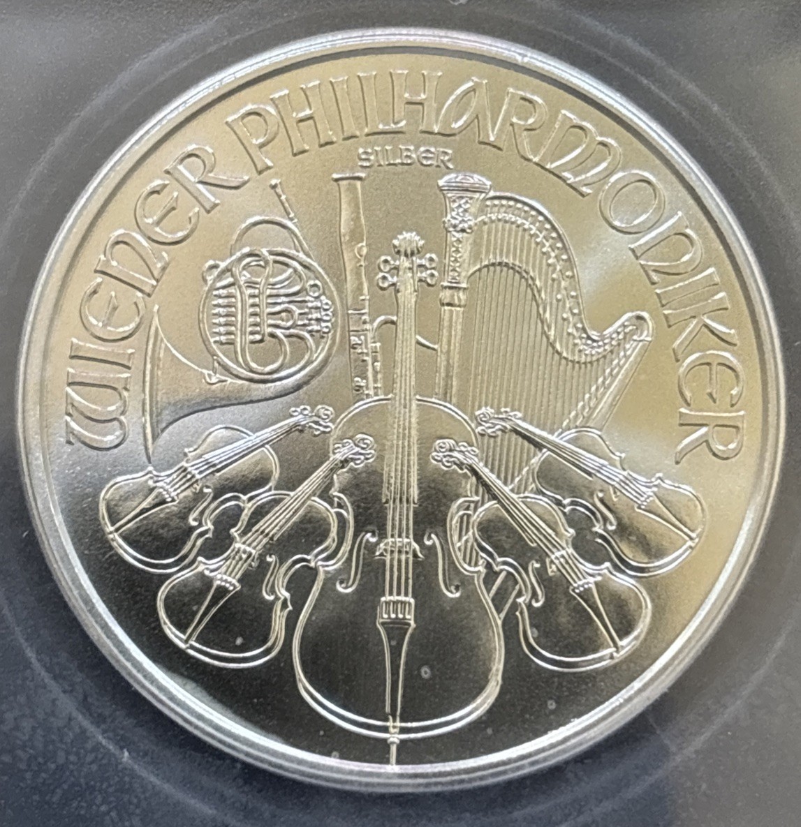 2013 Austria 1.5 Euro Silver Philharmonic 1 oz .999 Fine ICG MS70
