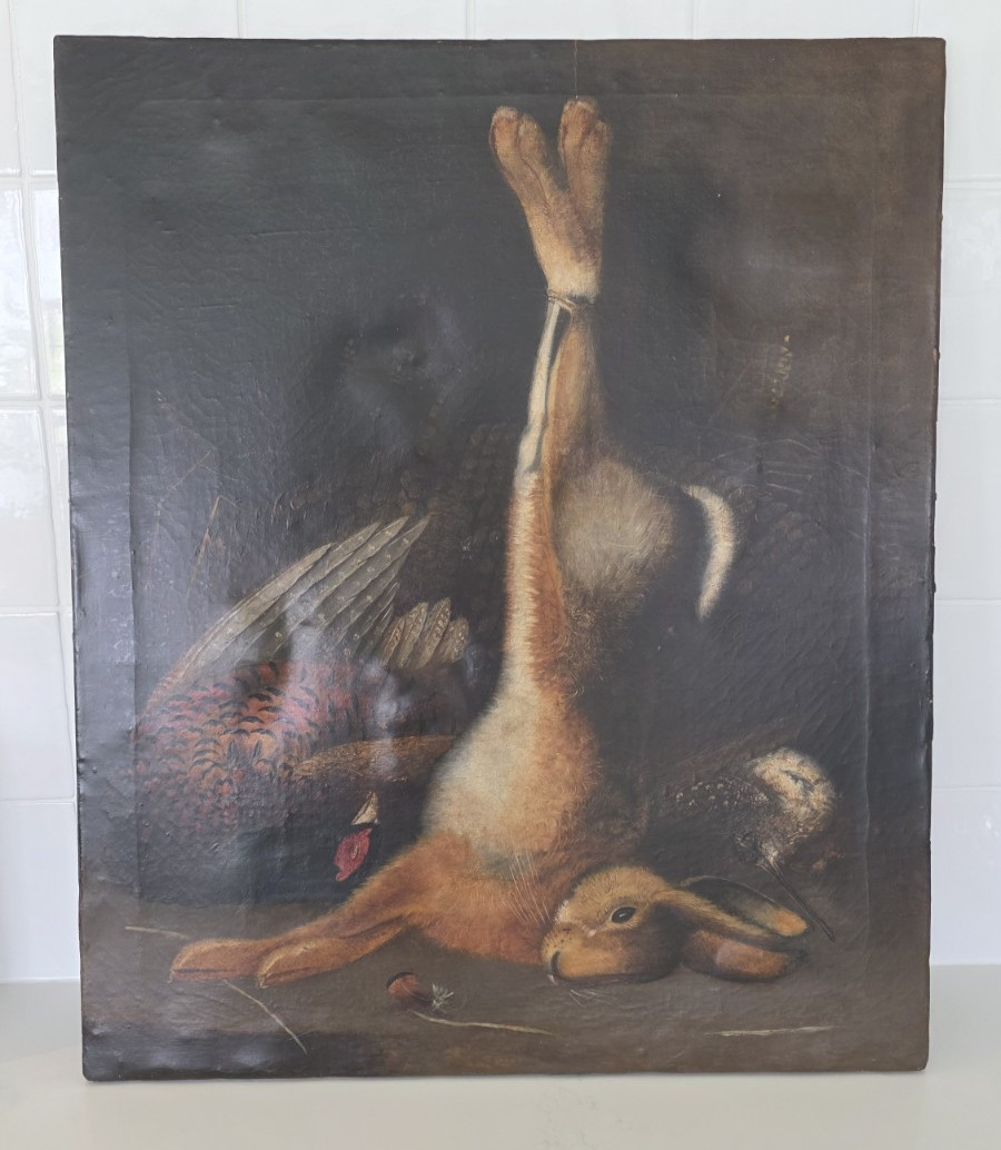 Game Hare and Pheasant - Oil on canvas - (ca. 1800) atrributed to Benjamin Blake