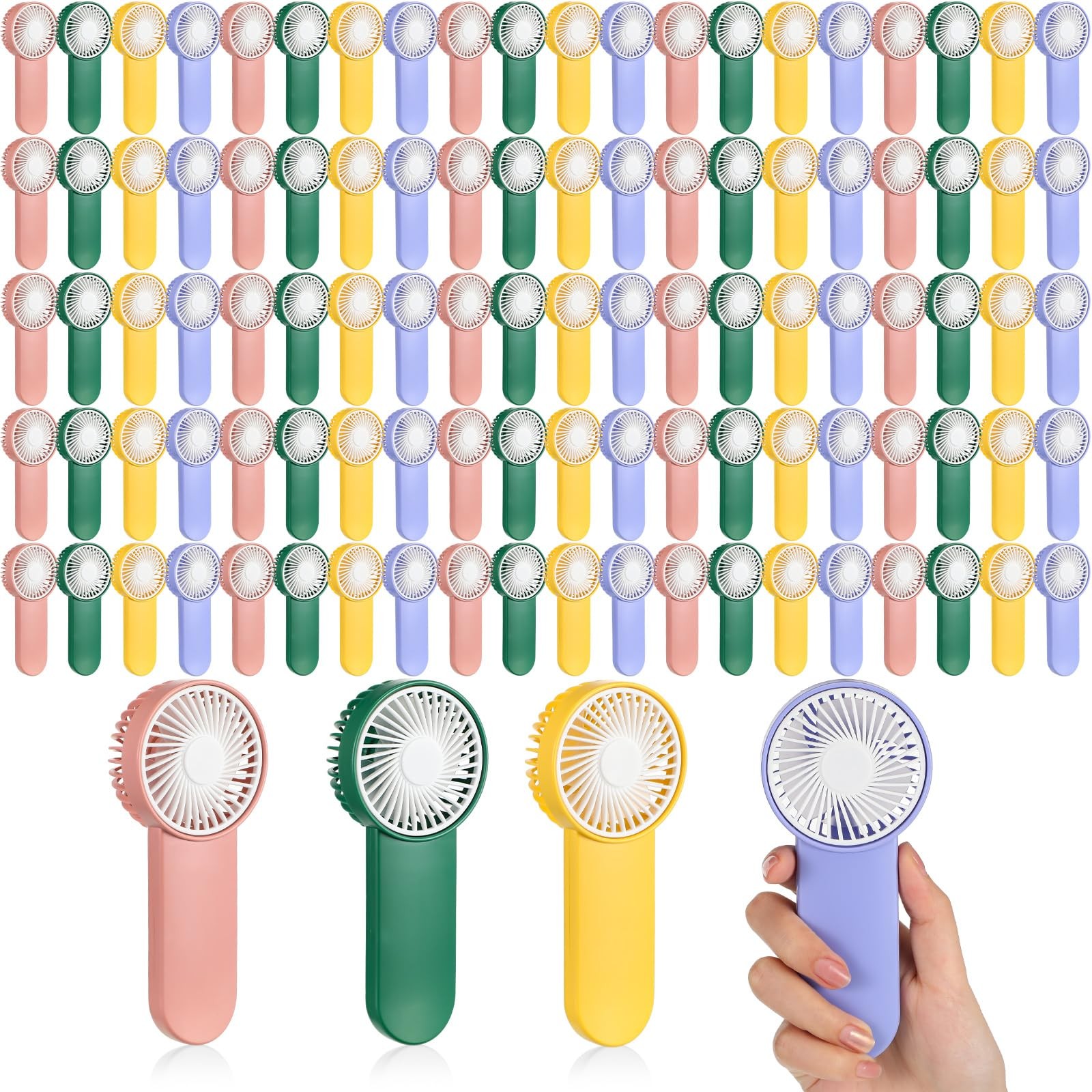 Sumind 100 Mini Handheld Fans Portable 1 Speed 4 Colors
