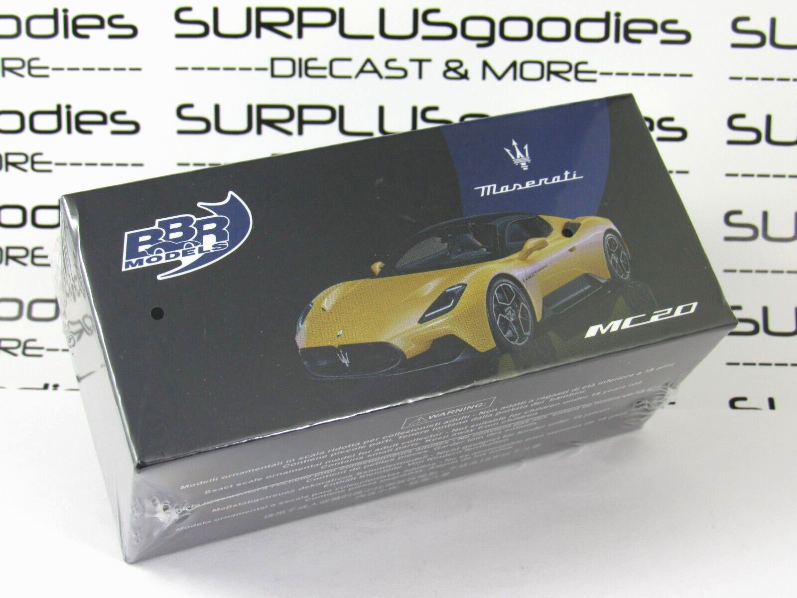 2024 BBR Models 1:64 Giallo Genio Yellow MASERATI MC20 Item #BBRDIE6404