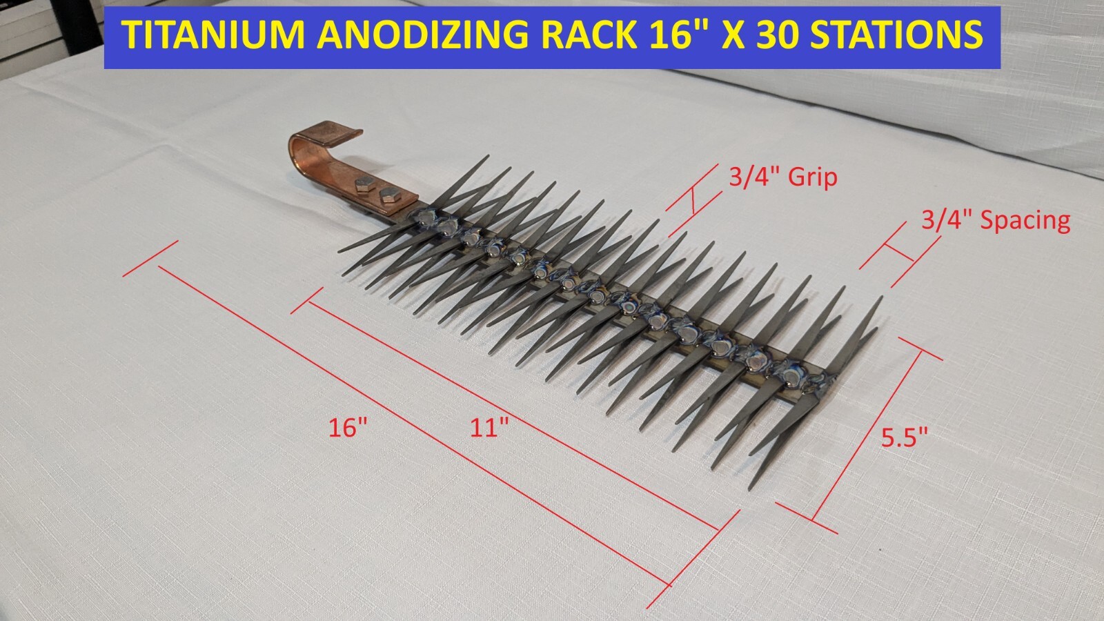 Aluminum Anodizing Titanium Rack 16