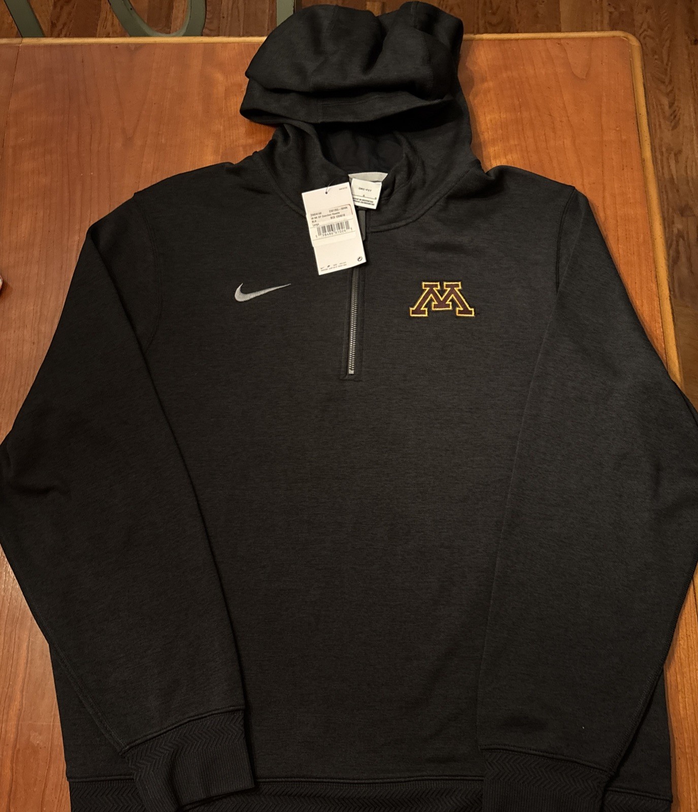 Nike Dri-Fit Minnesota Golden Gophers 1/4 Zip Coaches Hoodie - Mens Large