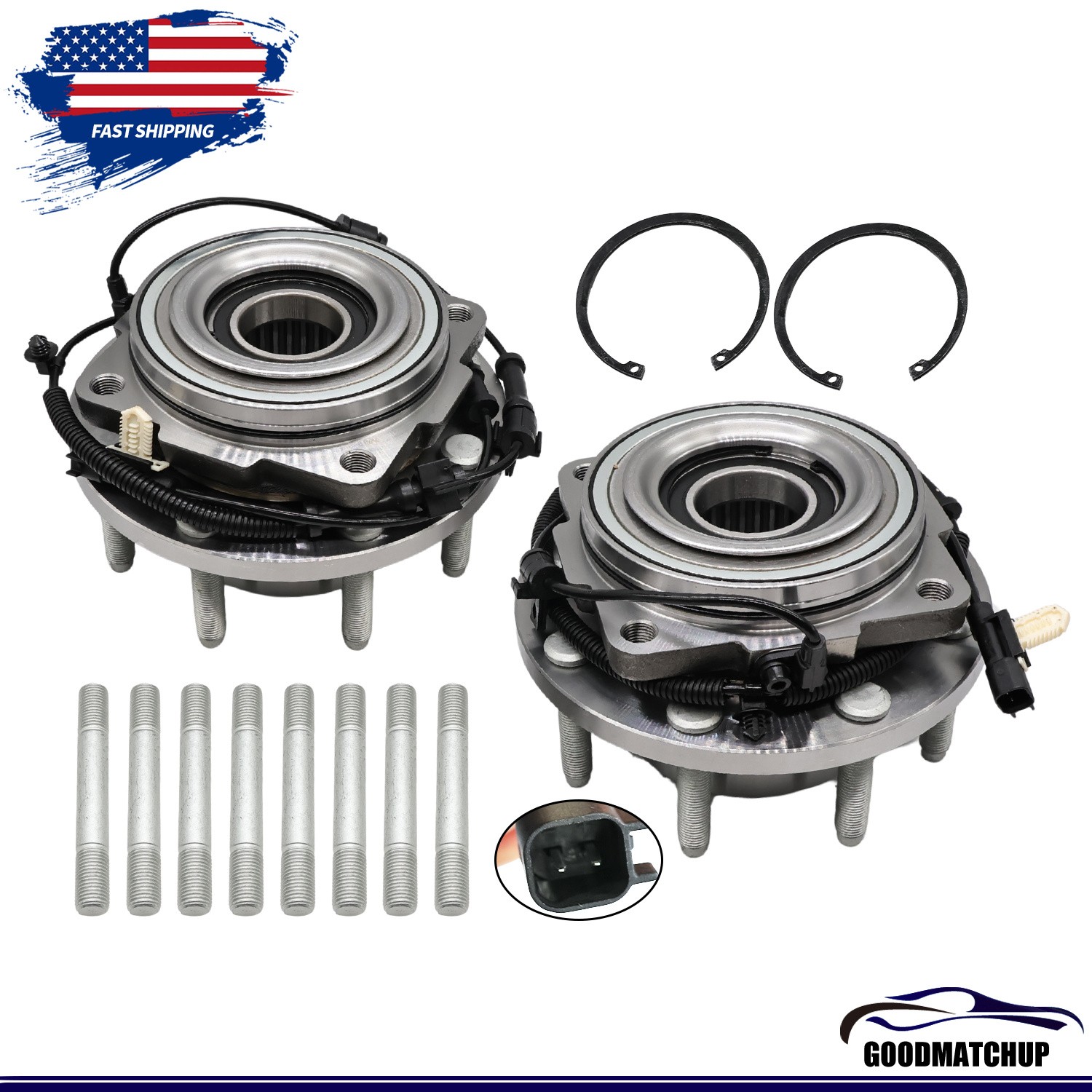 Pair 4WD Front Wheel Hubs Bearing for 2011 2012-2016 Ford F-250 F-350 Super Duty