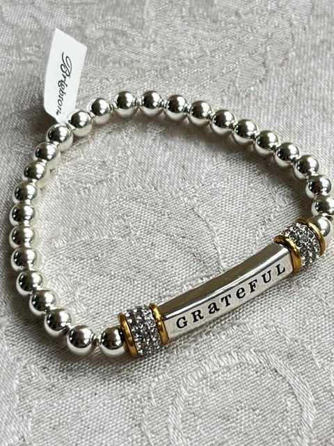 Brighton Meridian Grateful Two-Tone Stretch Bracelet NWT $118 Brighton Meridian Grateful Two-Tone Stretch Bracelet NWT $118