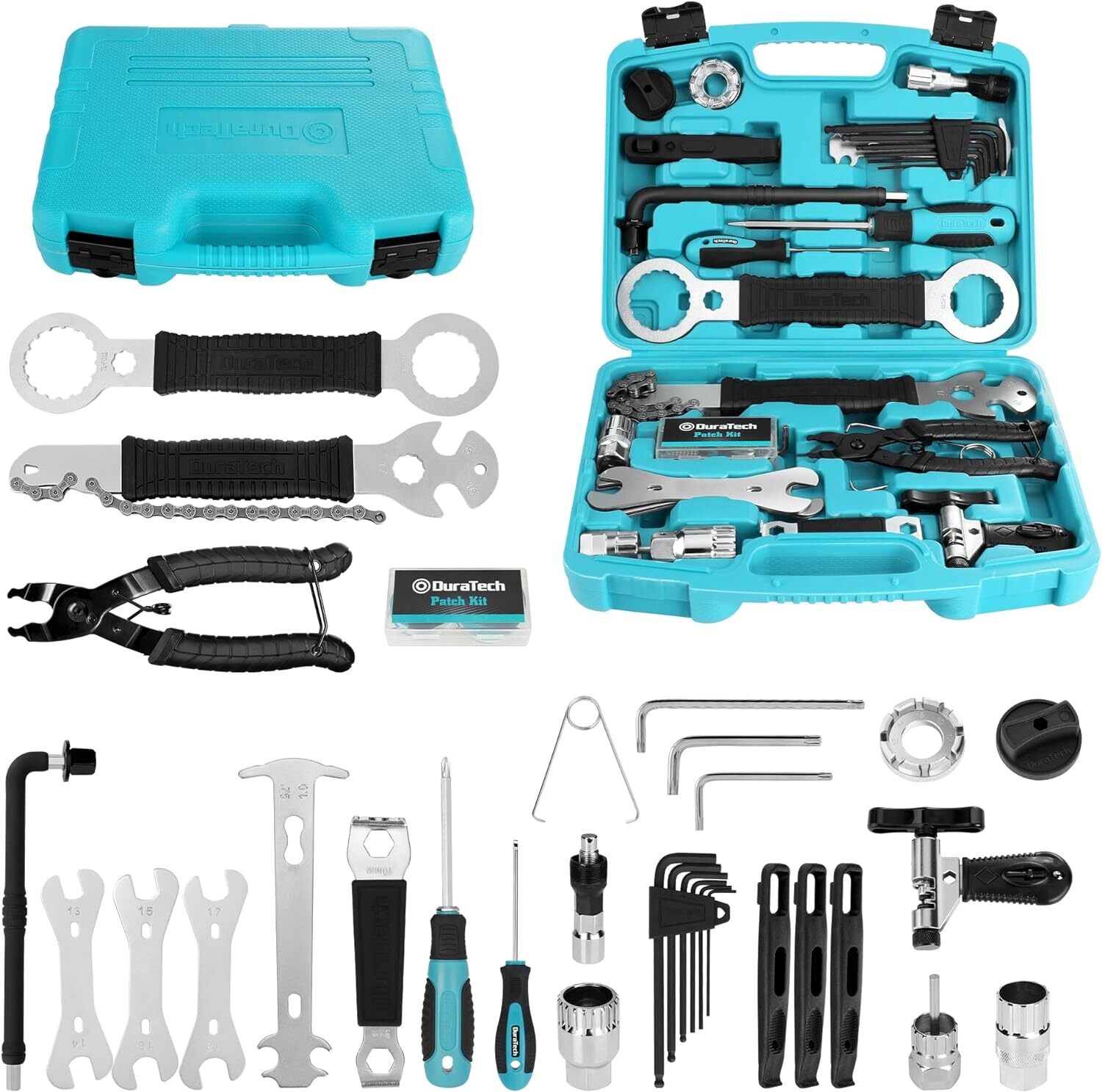 DURATECH 41pc Complete Bike Tools Kit wi/Storage Box/Portable Bicycle Tool Kit