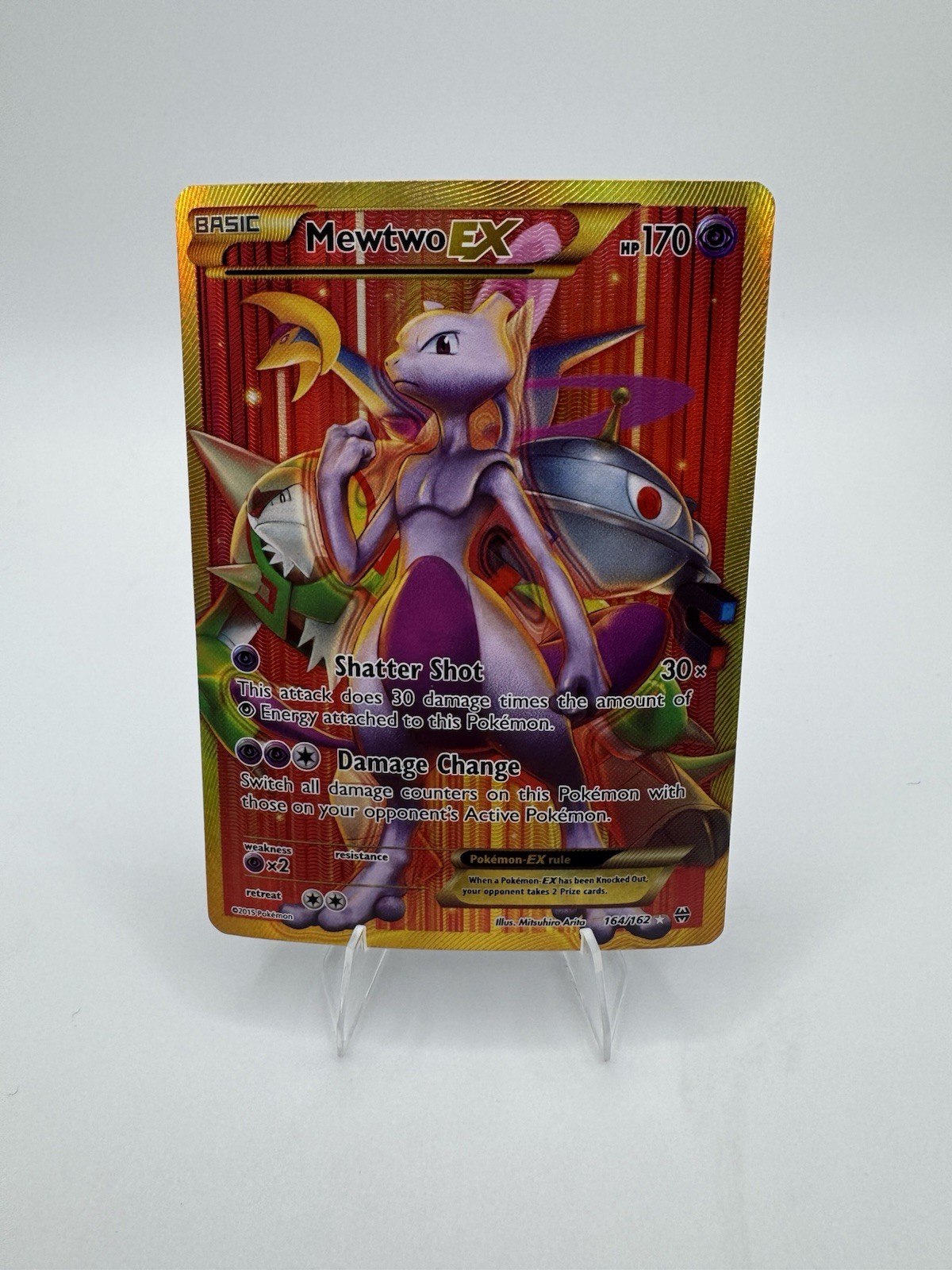 Pokemon TCG Mewtwo EX 164/162 XY Breakthrough Secret Rare Full Art Holo Moderate Pokemon TCG Mewtwo EX 164/162 XY Breakthrough Secret Rare Full Art Holo Moderate